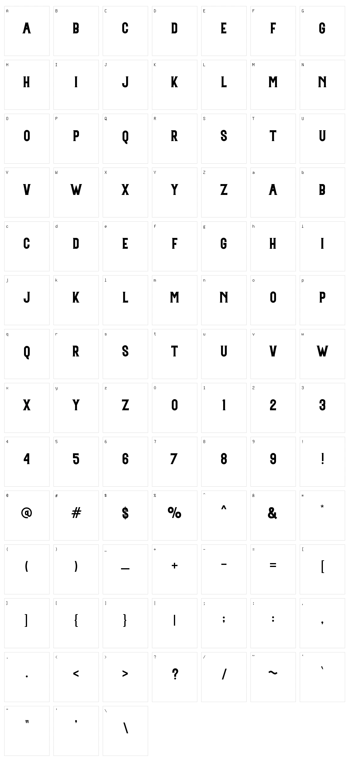 Mosherif Character Set