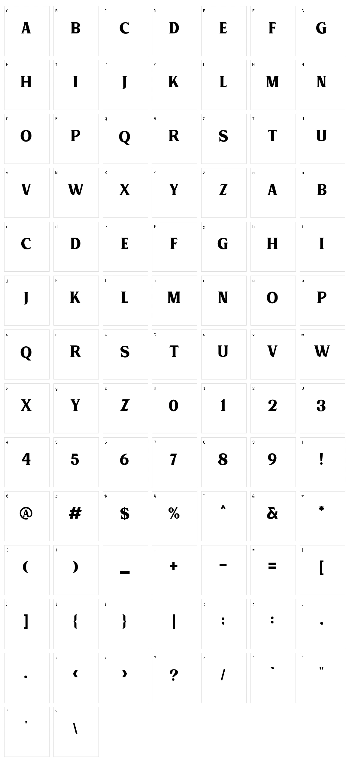 Muara Character Set