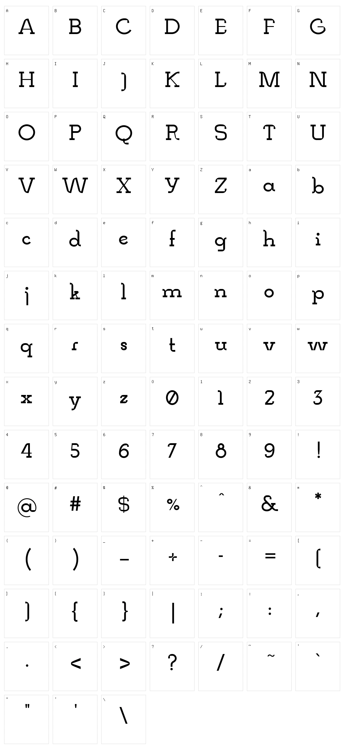 Mudzil Character Set