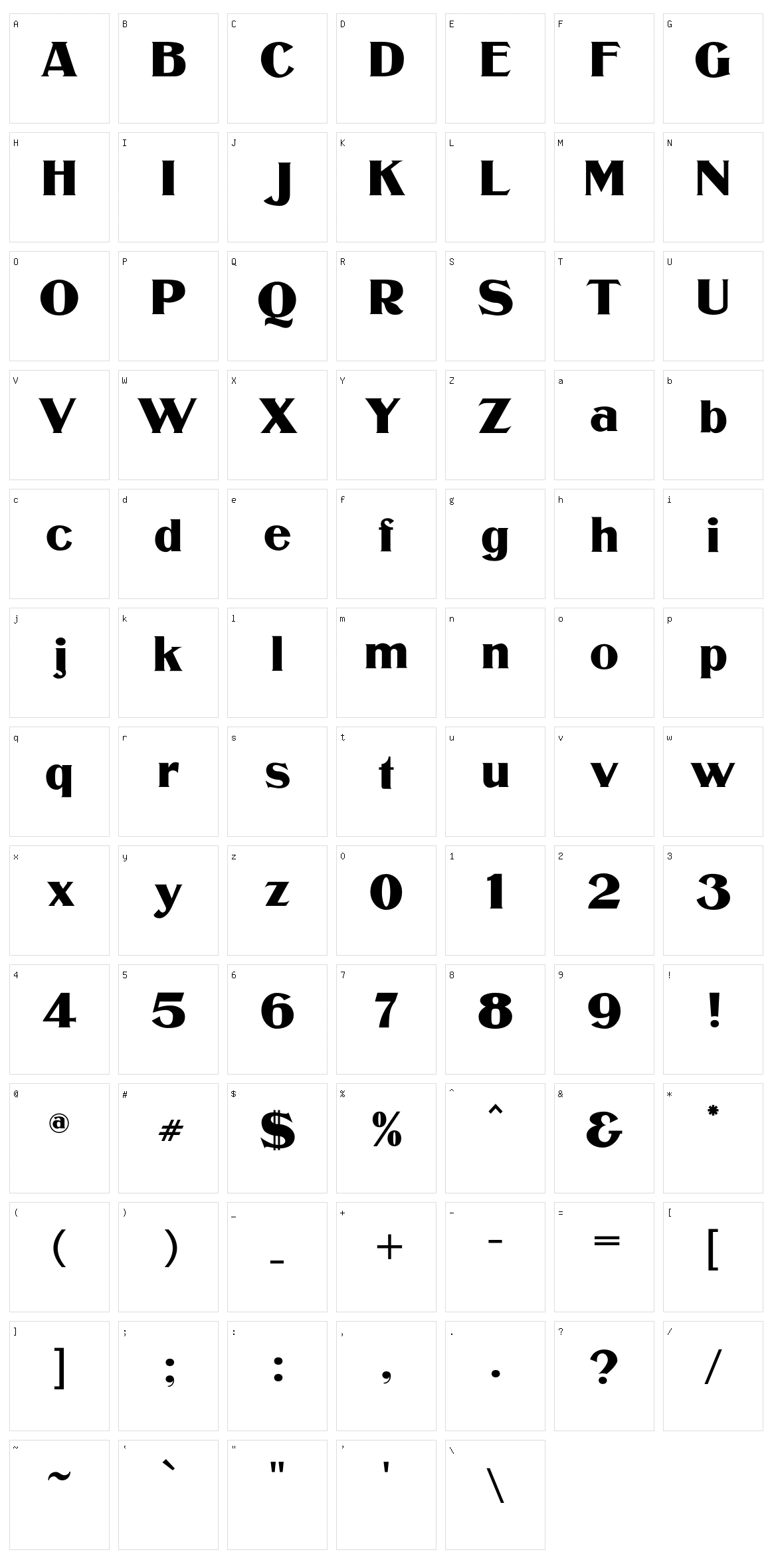 Murden CF Character Set