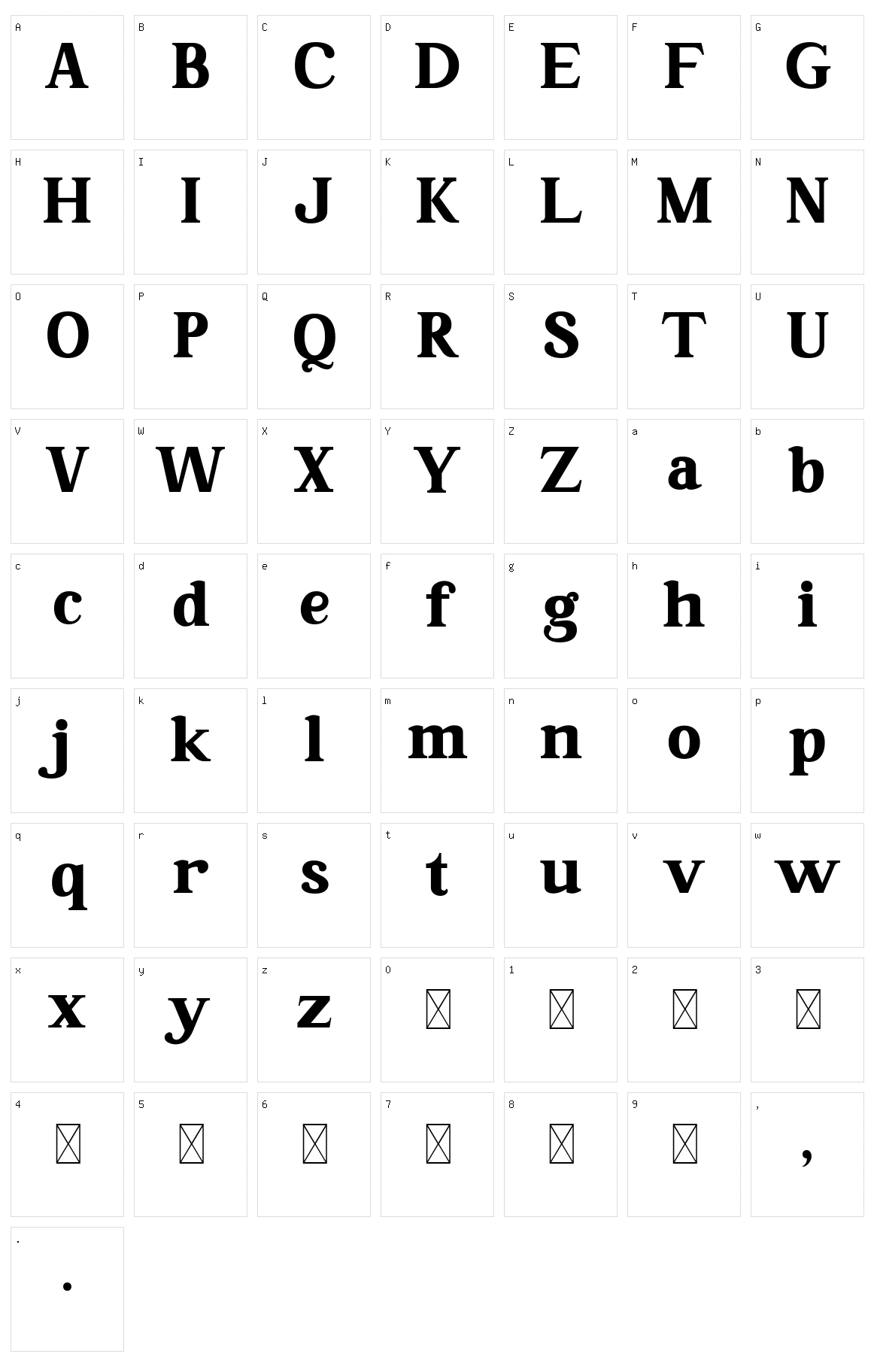 Nathallia Character Set