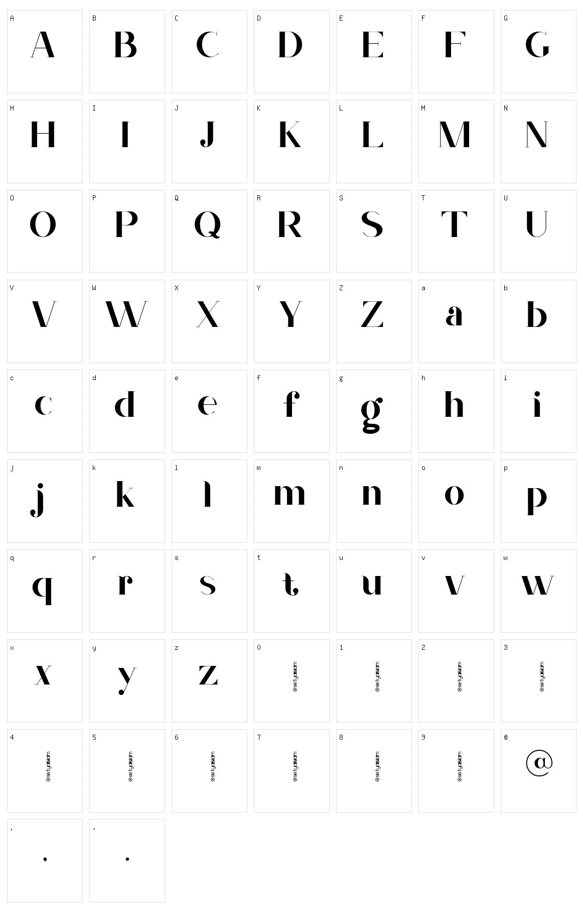 Nevada Character Set