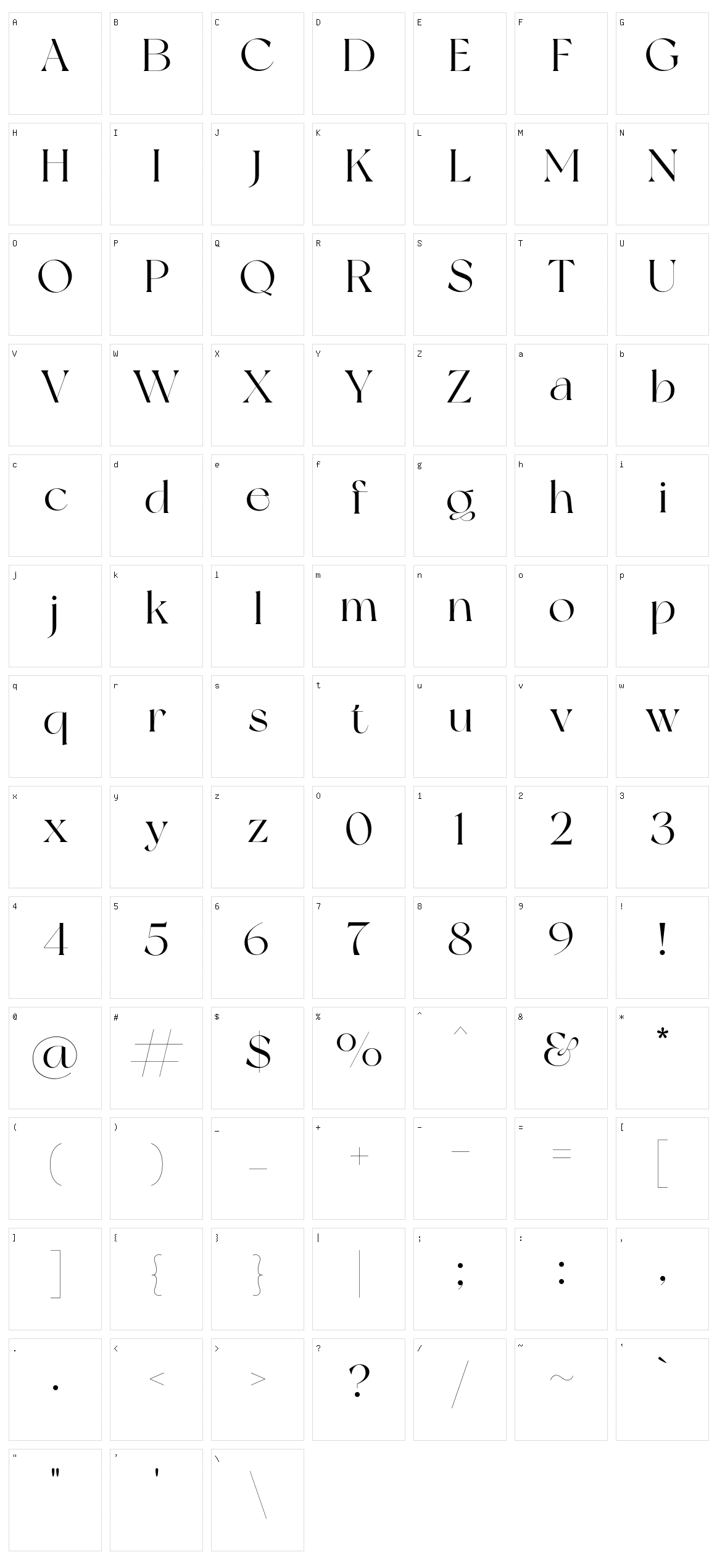 Newyork Character Set