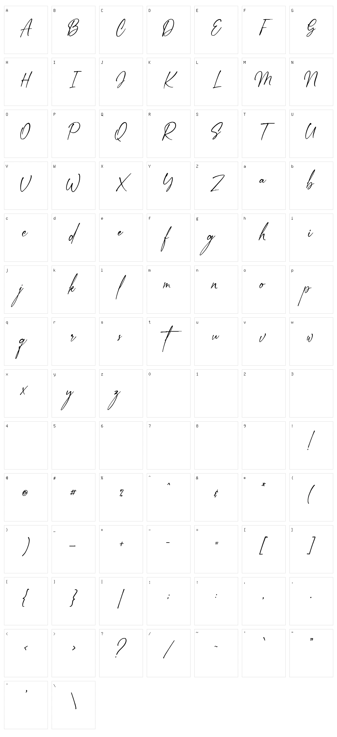 Next Southerland Serif Character Set