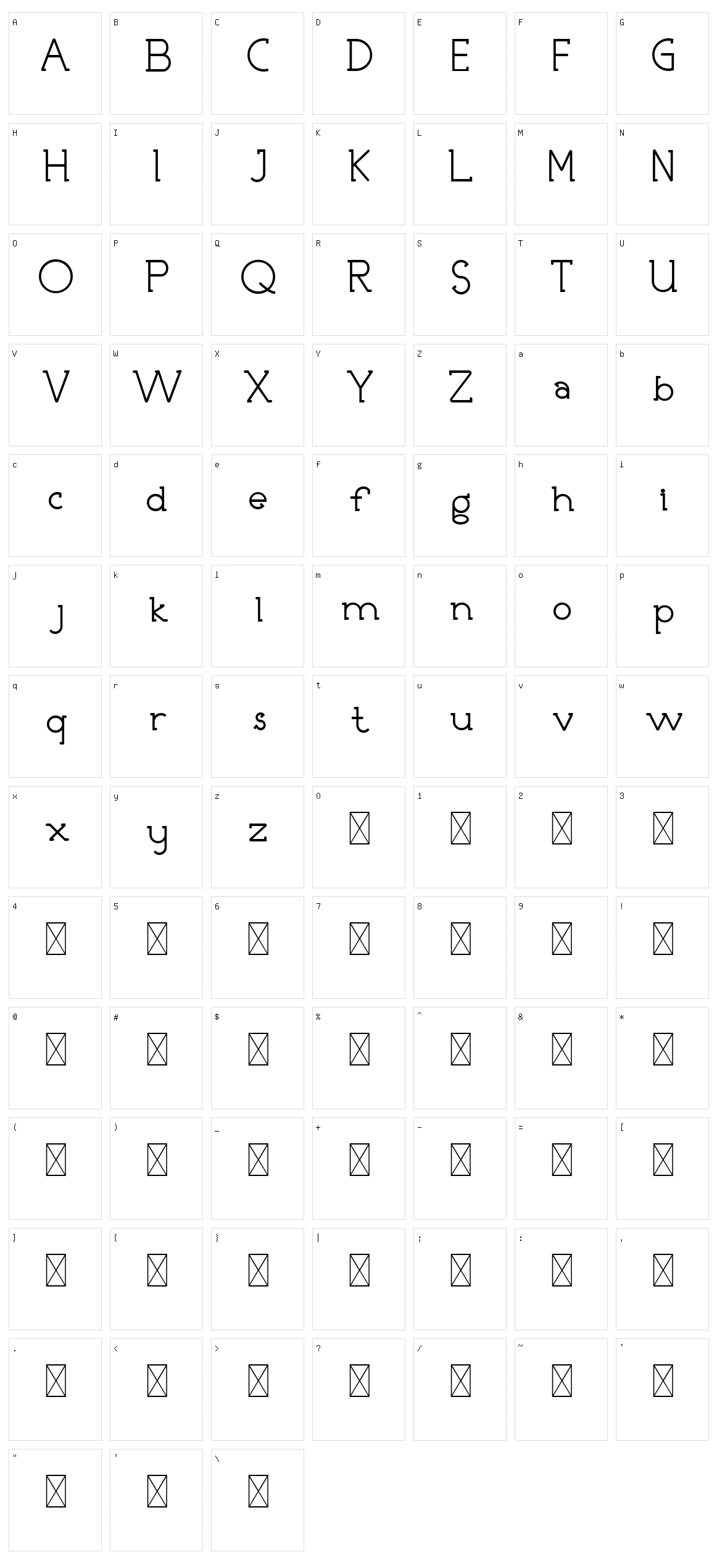 Nicolls Character Set