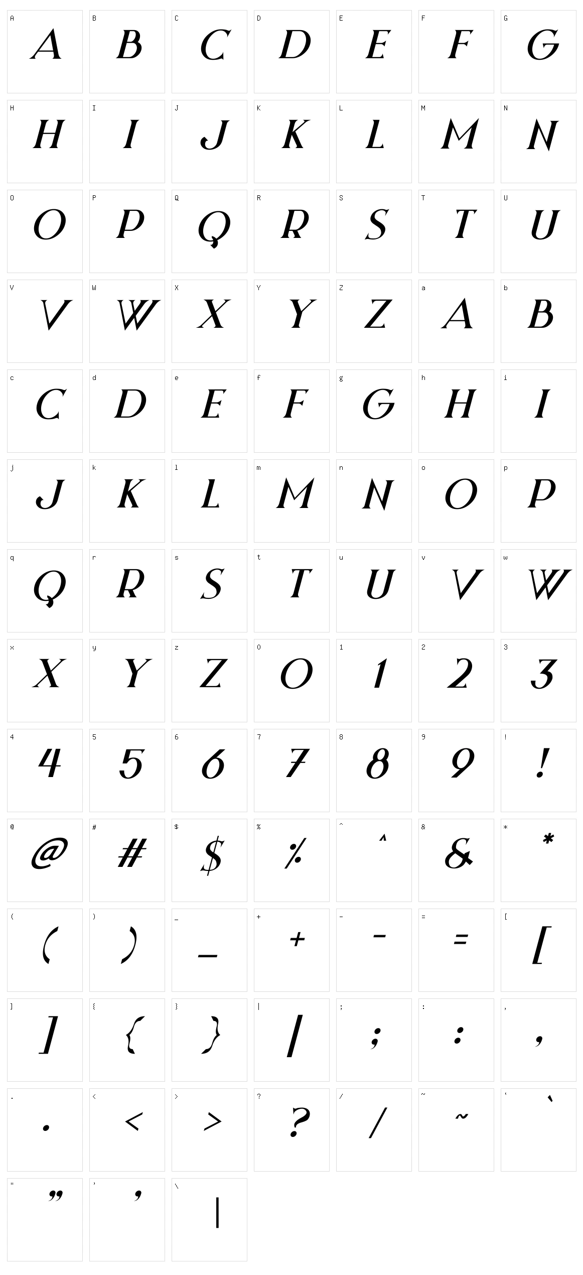 Night Zone Character Set