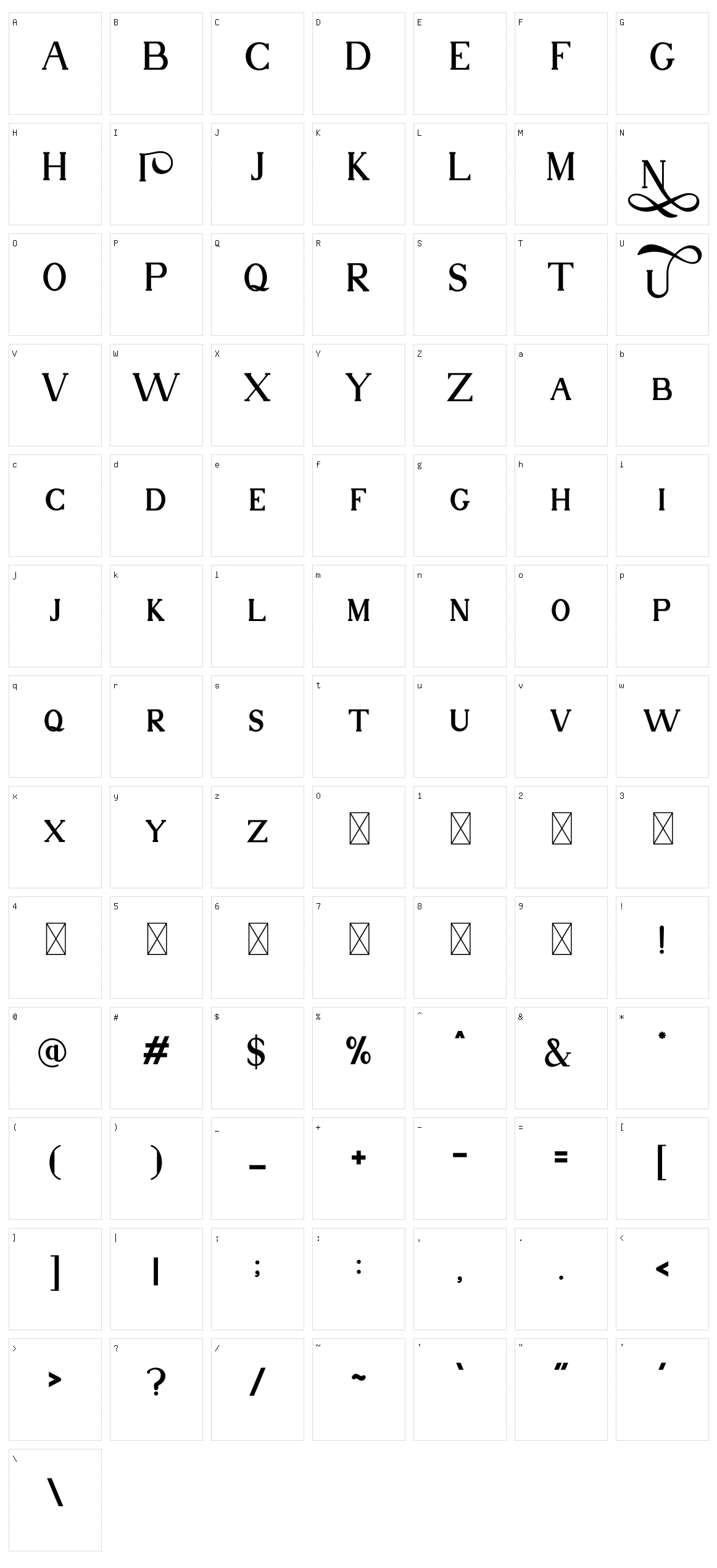 Nuri Character Set