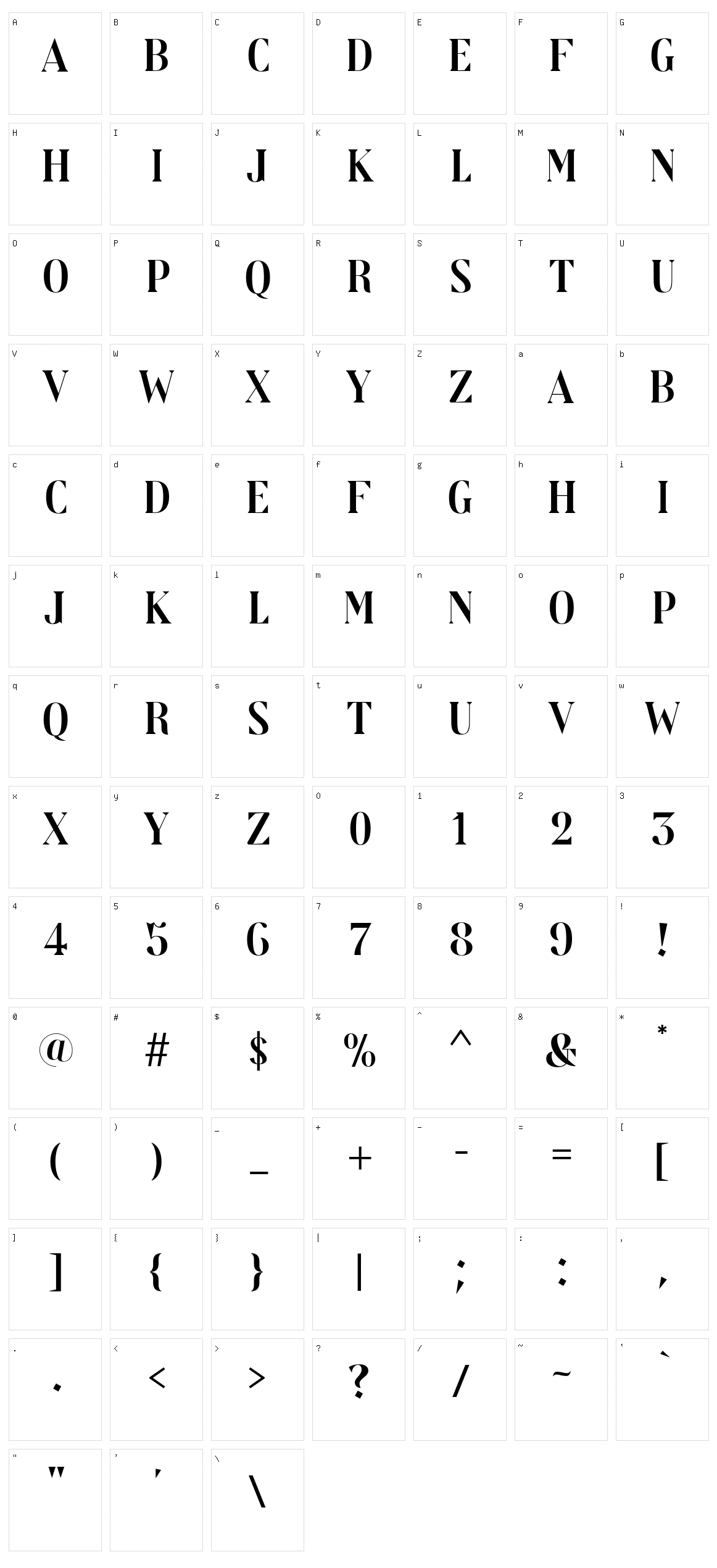 Octobre Character Set