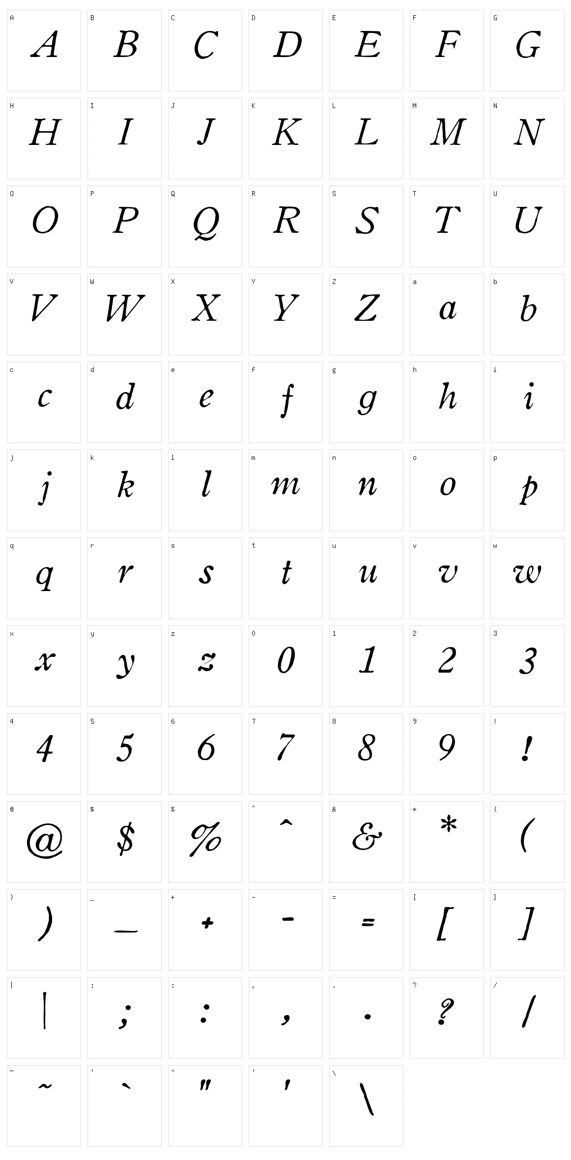 OldStyle Character Set