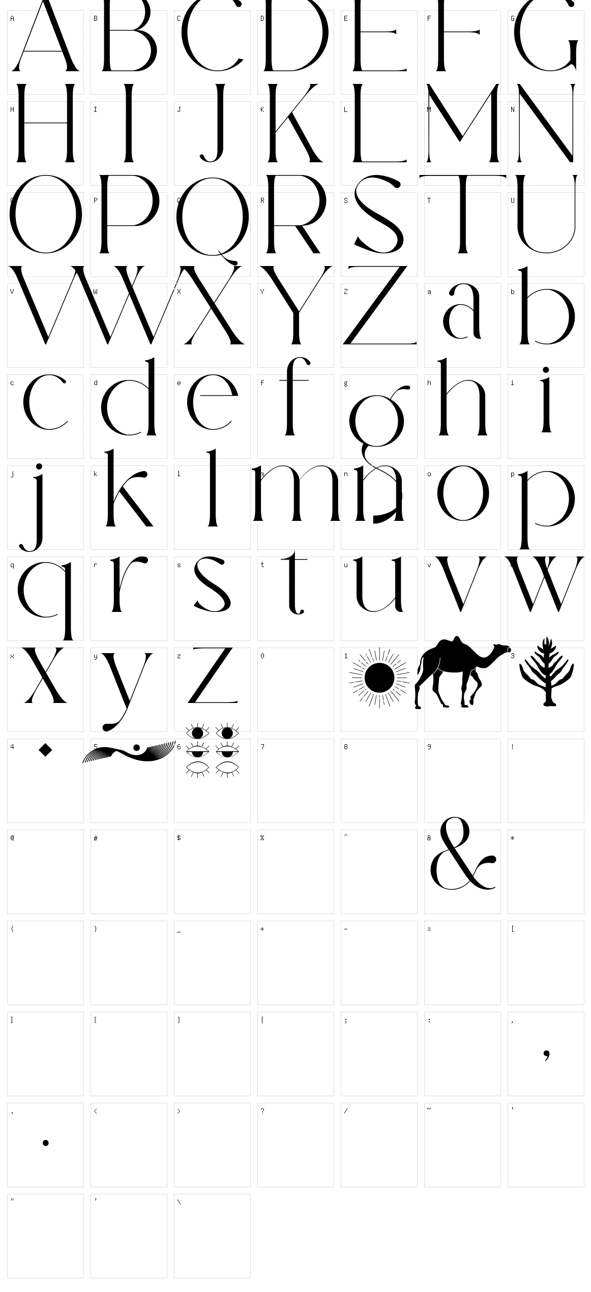 Oleragie Character Set