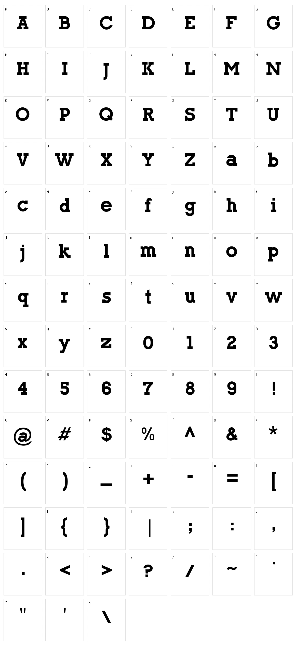 Onefifth Character Set