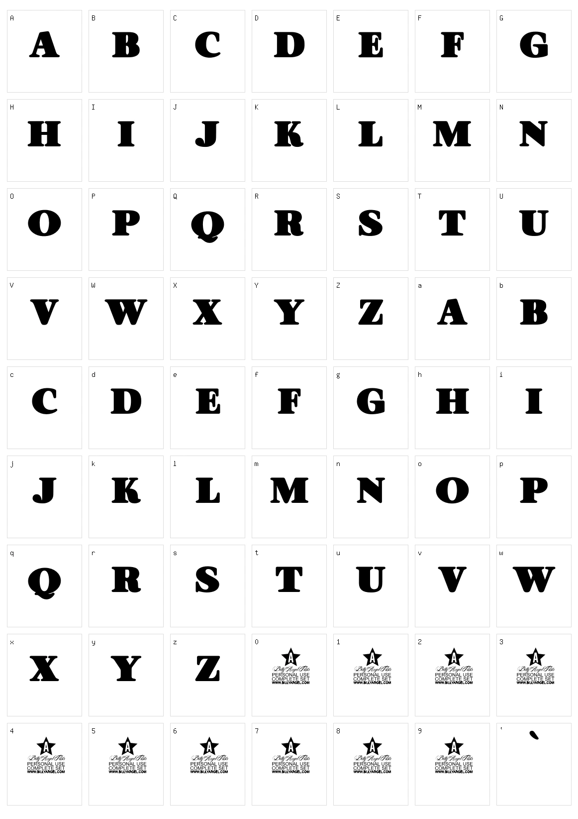 Oranges Character Set