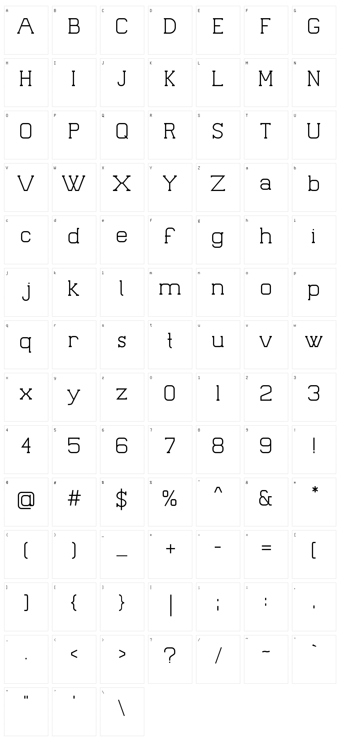 Palacio Character Set