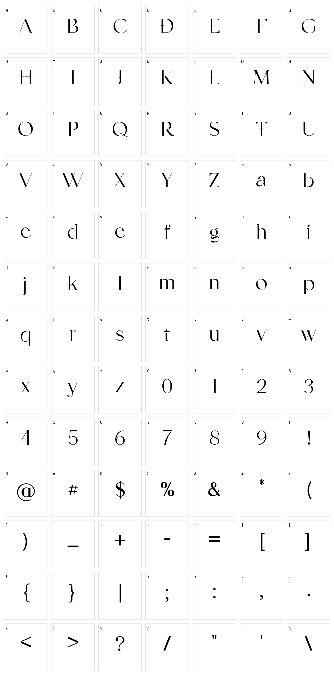 Paragone Character Set