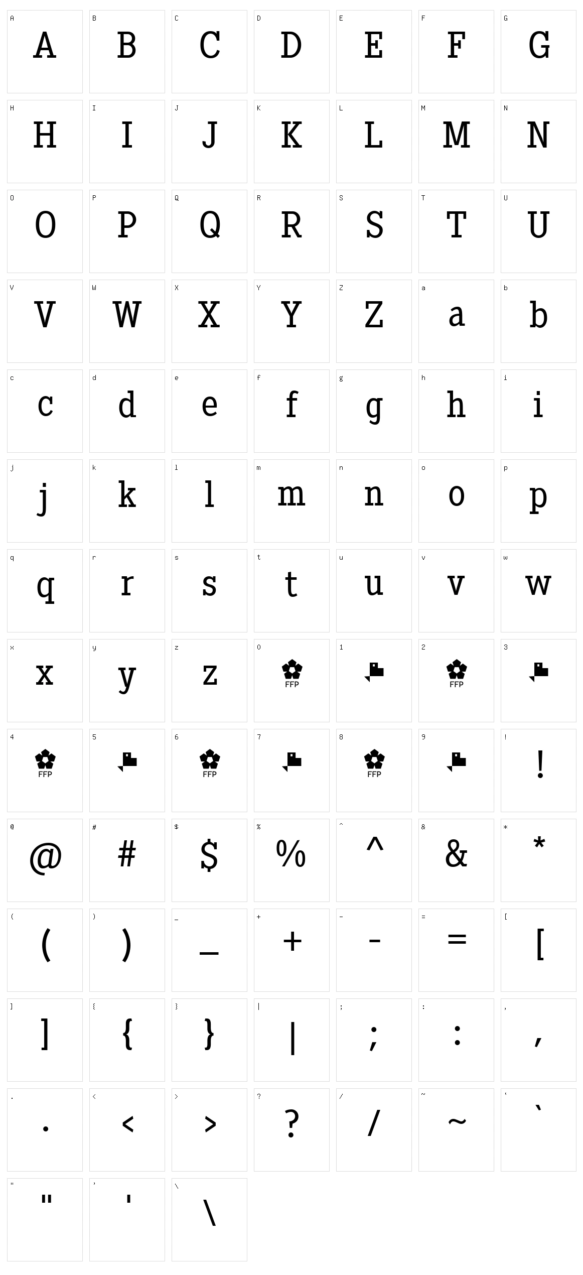 Pentay Book Character Set