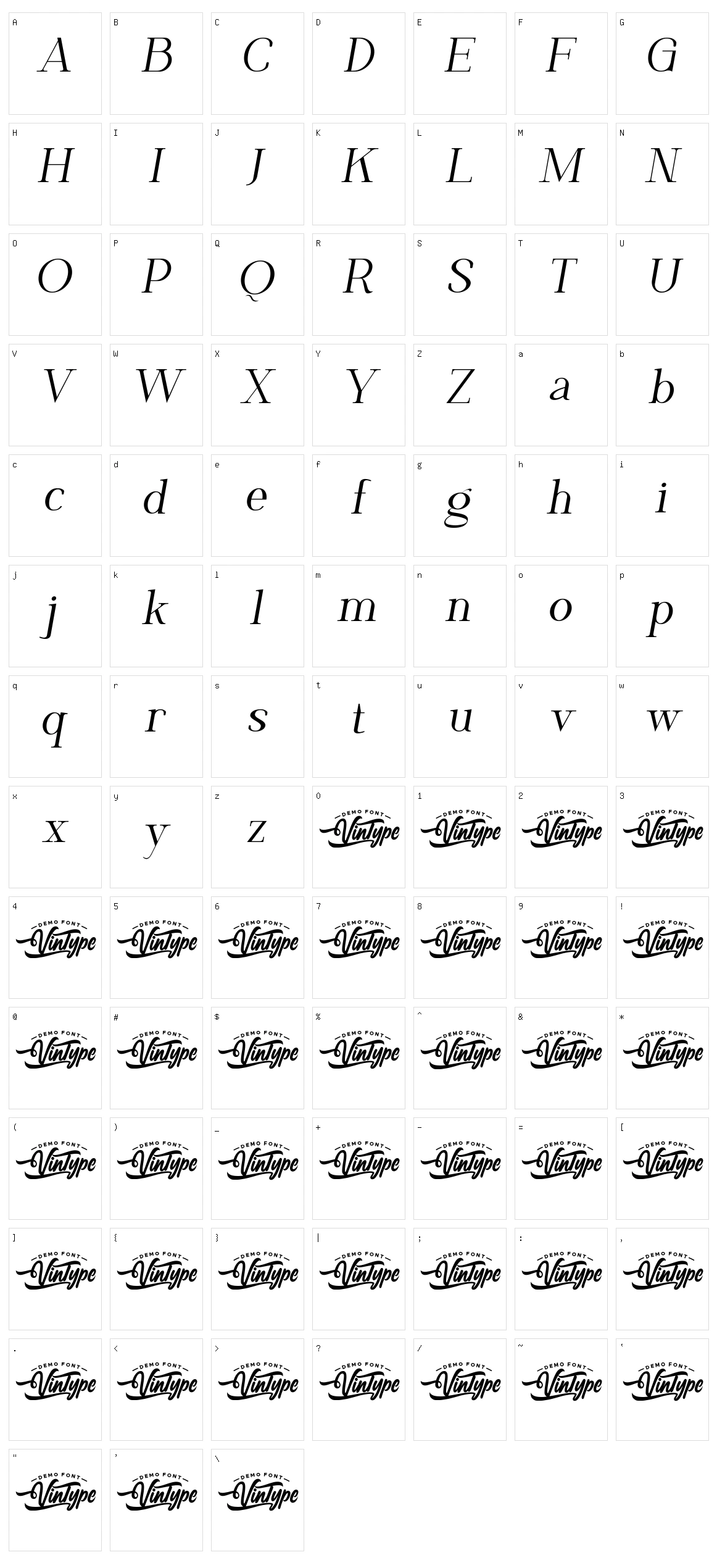 Platinum Ivory Character Set