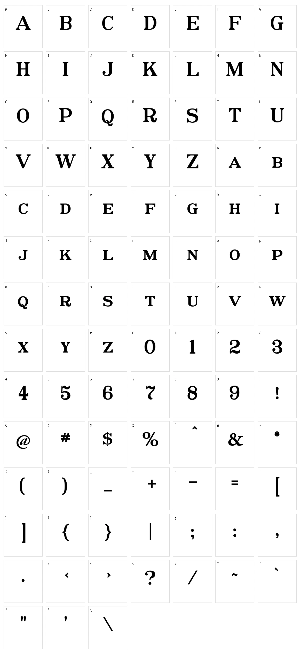 Postamt Character Set