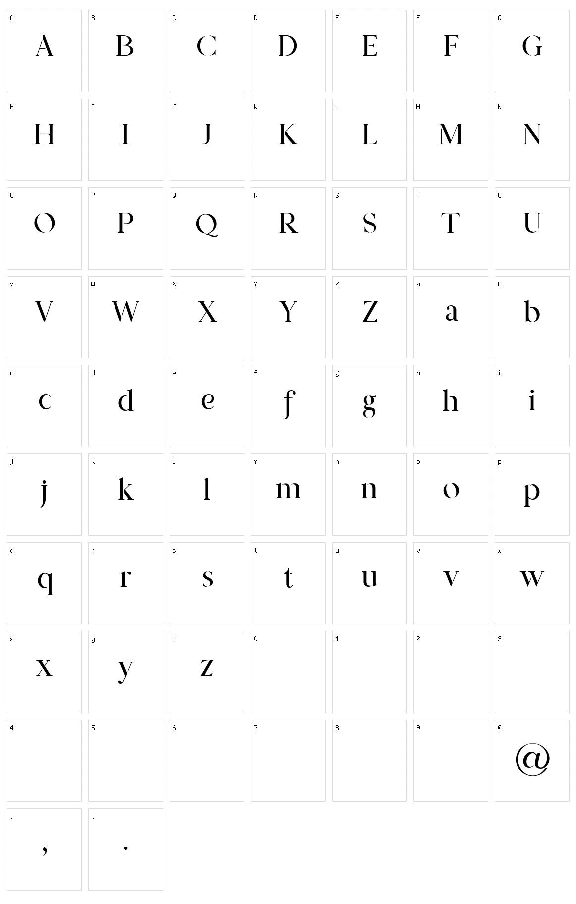 Prestige Signature Character Set