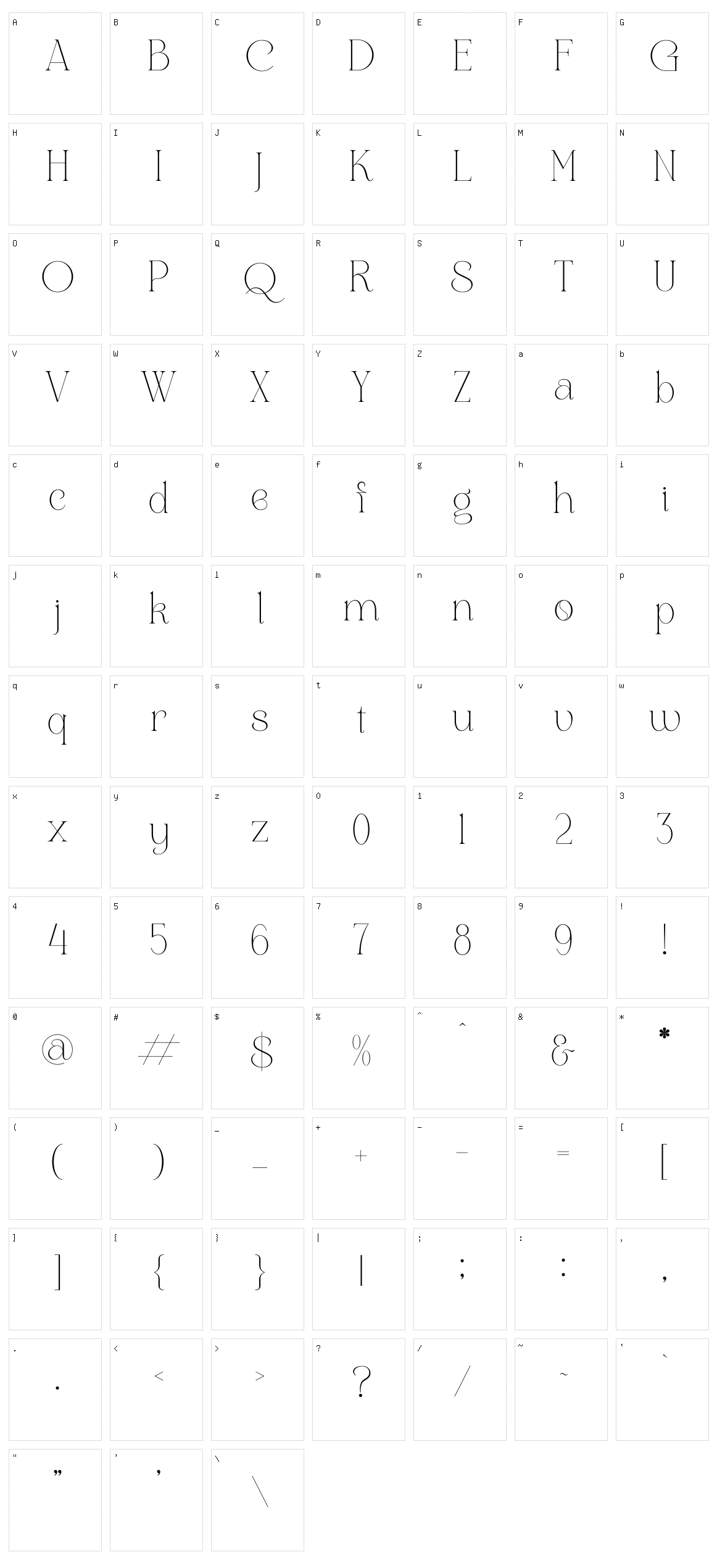 Qefila Character Set