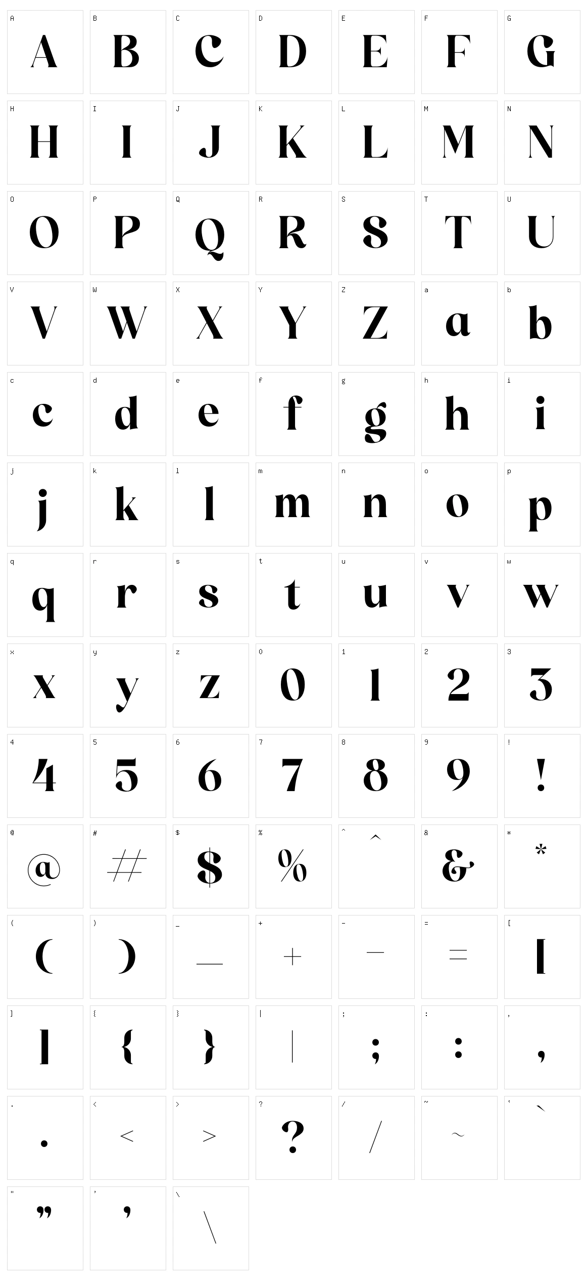 Qielftan Character Set