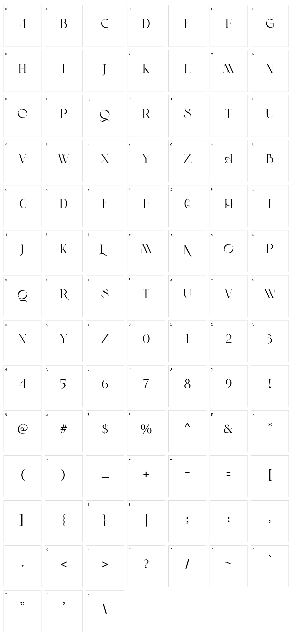 Qomarun Character Set