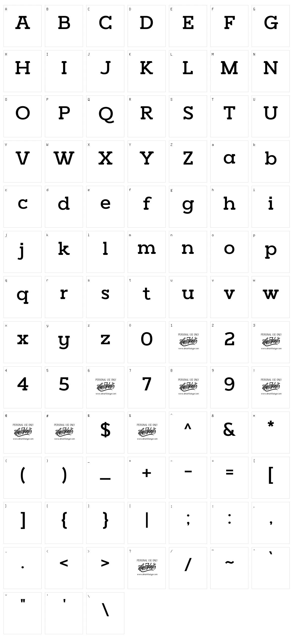 Qoxiem Character Set
