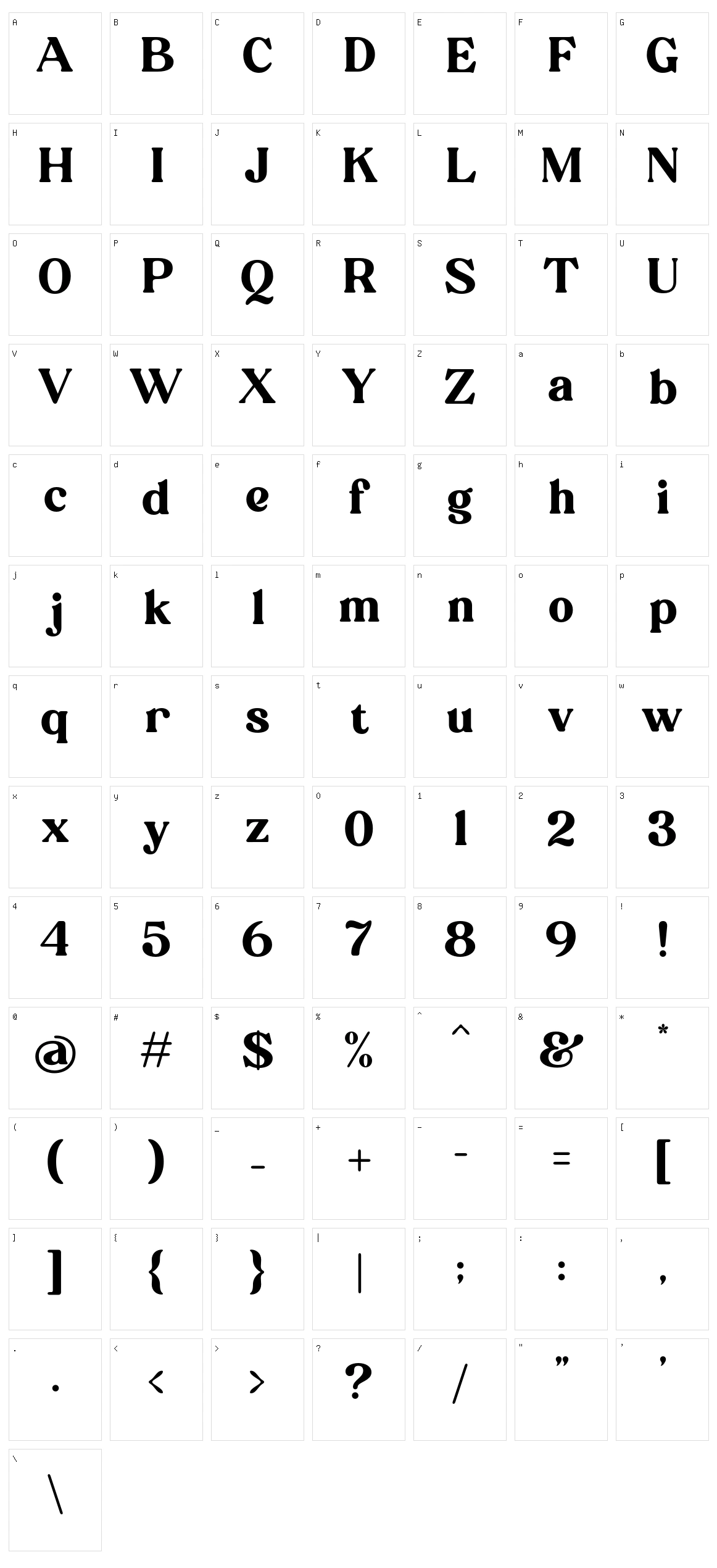 Quikens Character Set