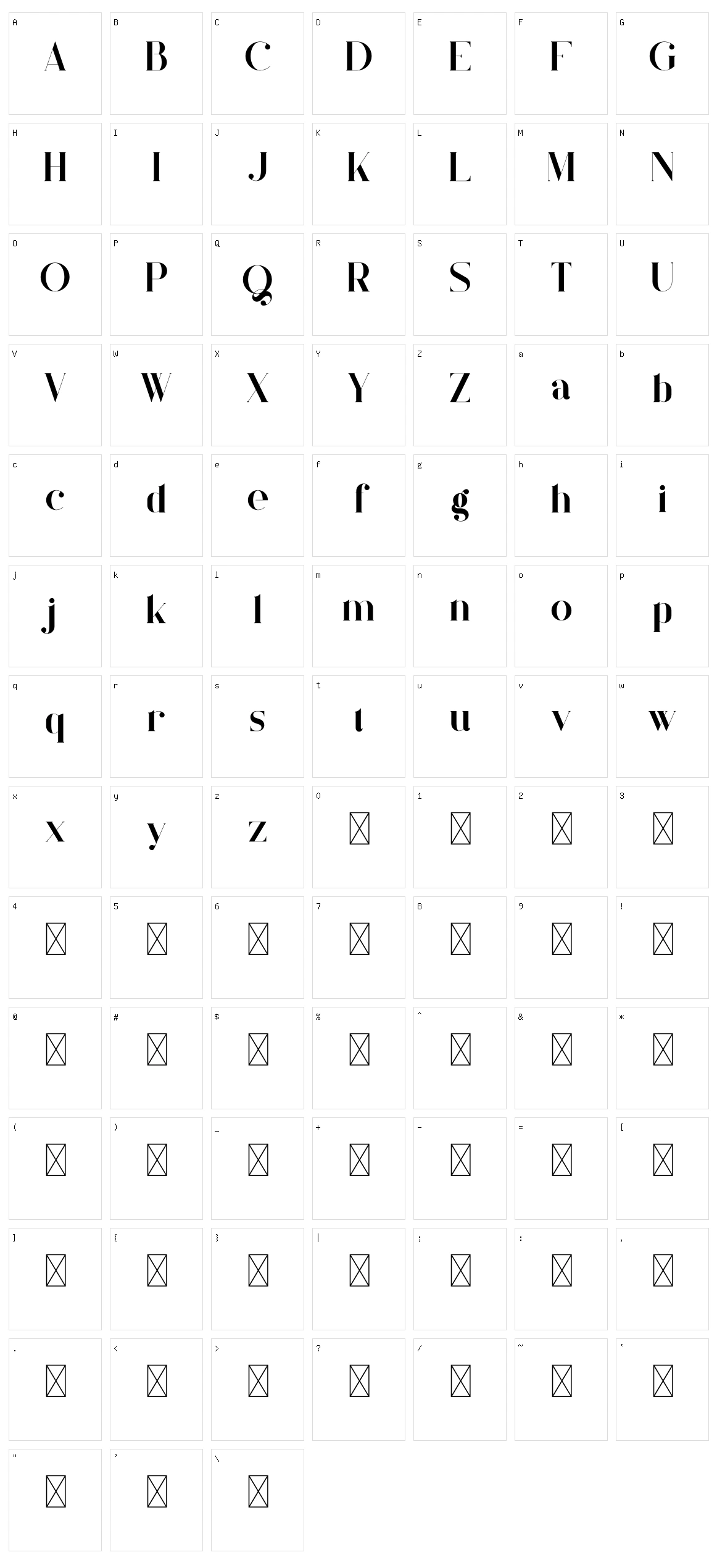 Quilin Character Set