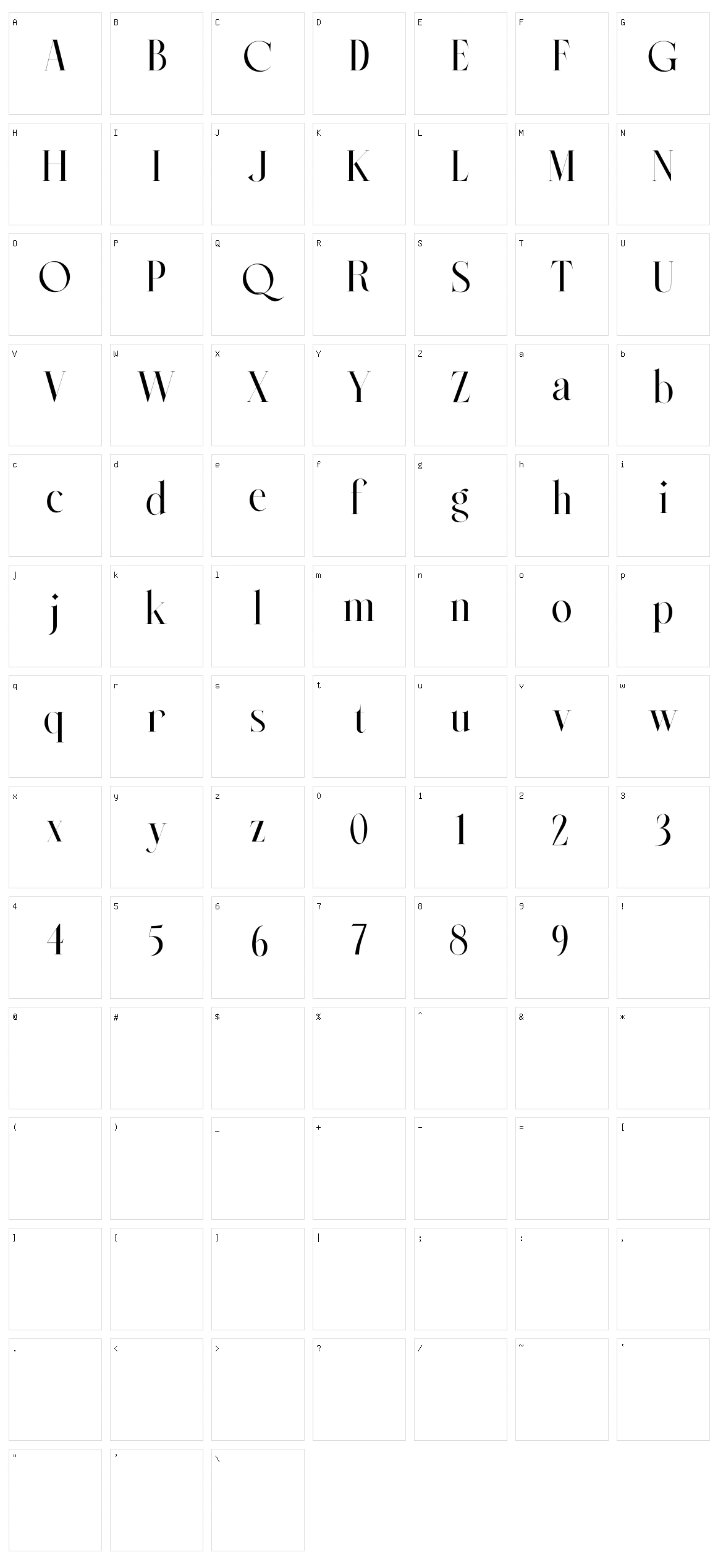 Quirell Character Set