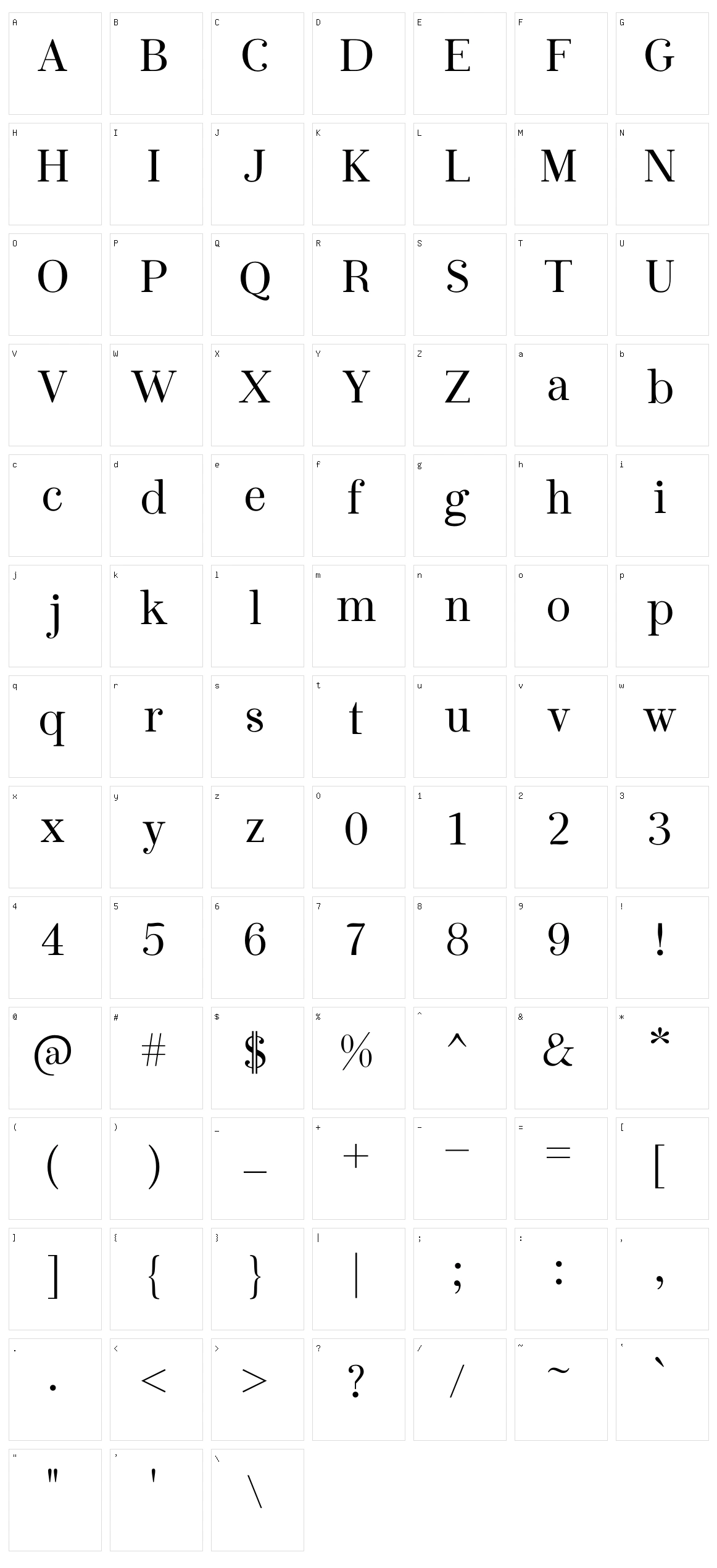 Quisnue Character Set