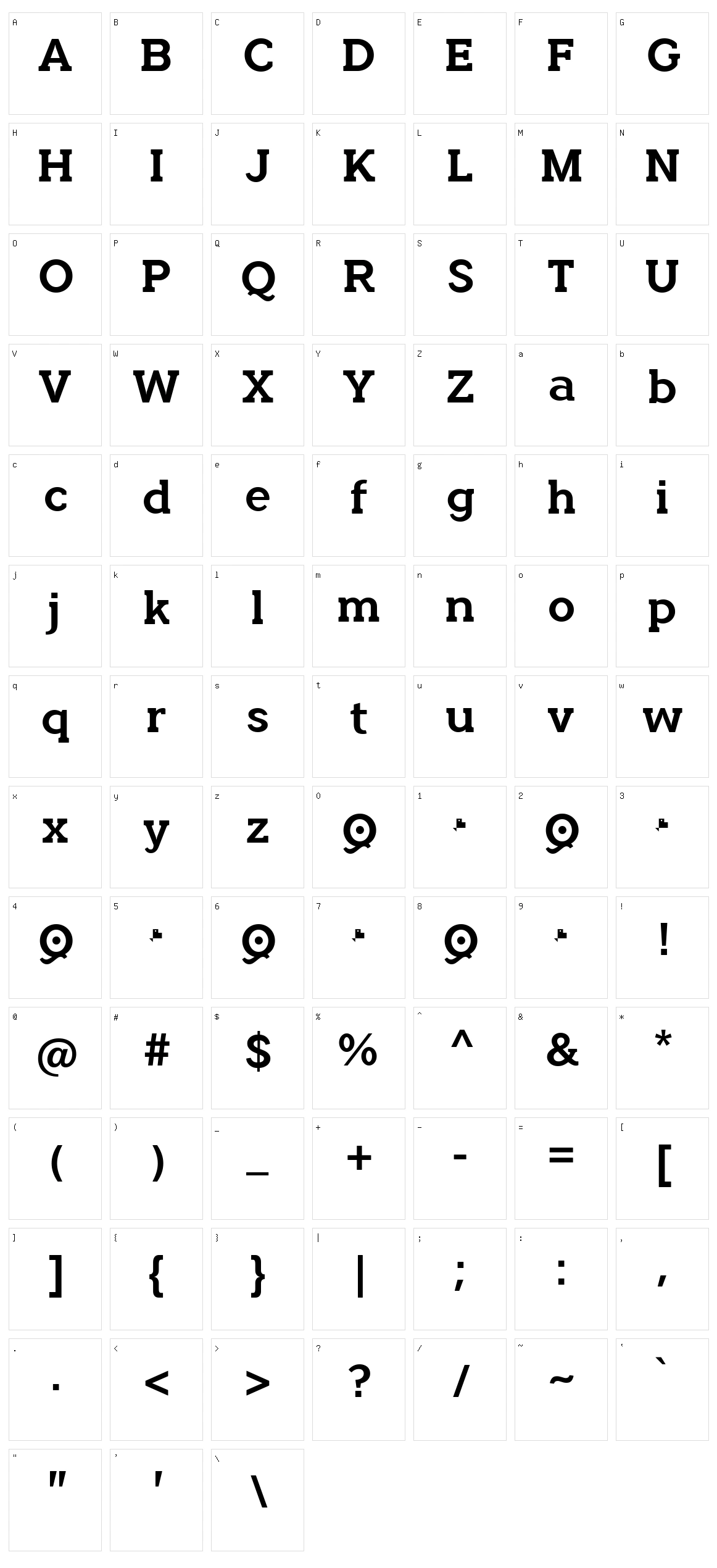 Quotus Character Set