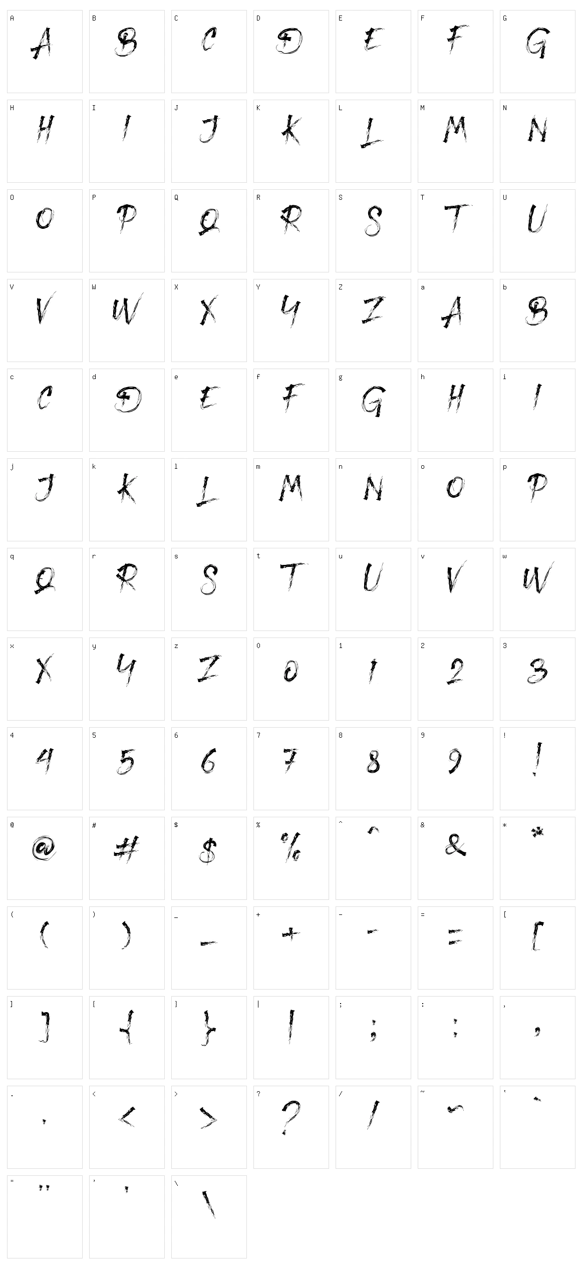 Blood Scratch Character Set