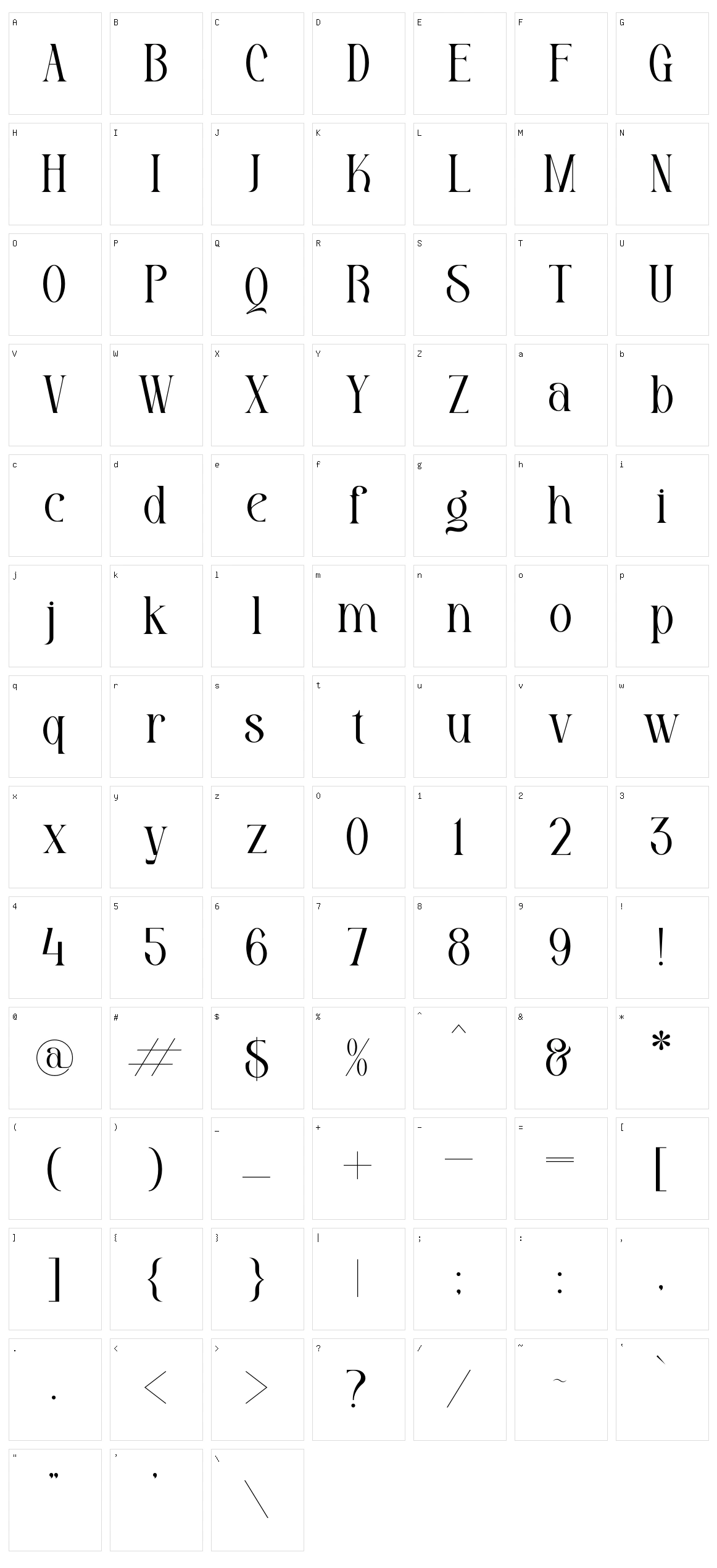 Rahgbok Character Set