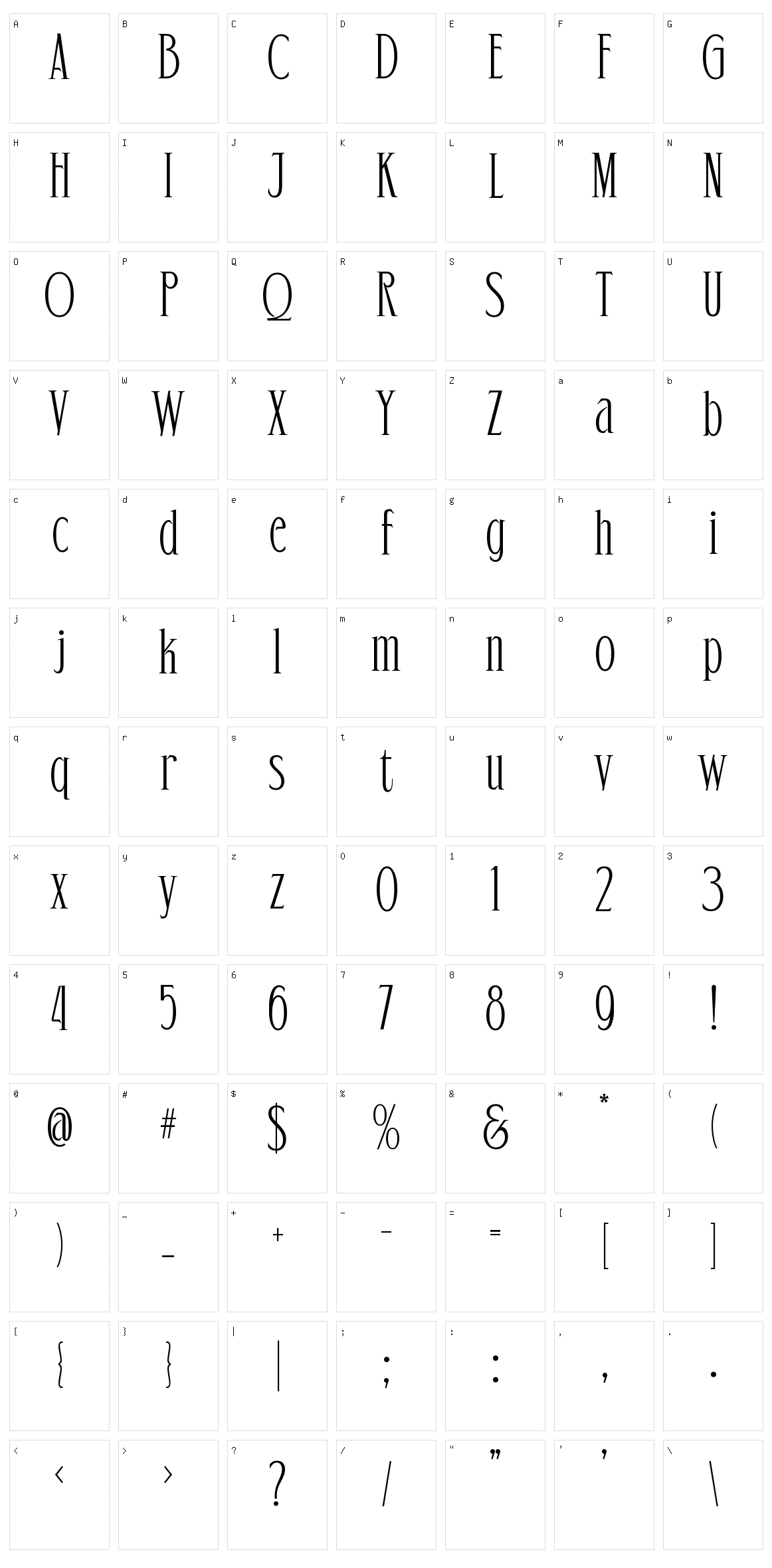 Rakushi Character Set