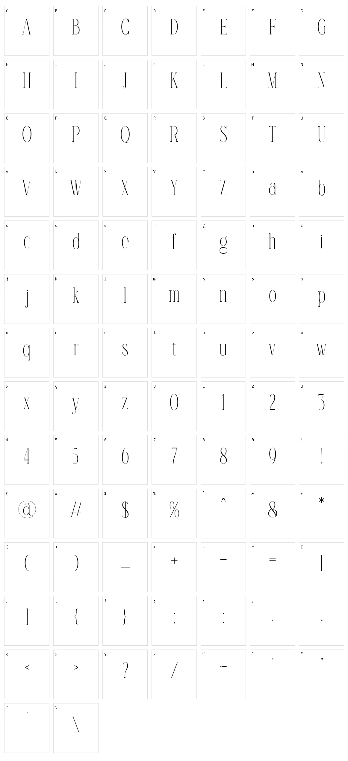 Ramashinta Character Set