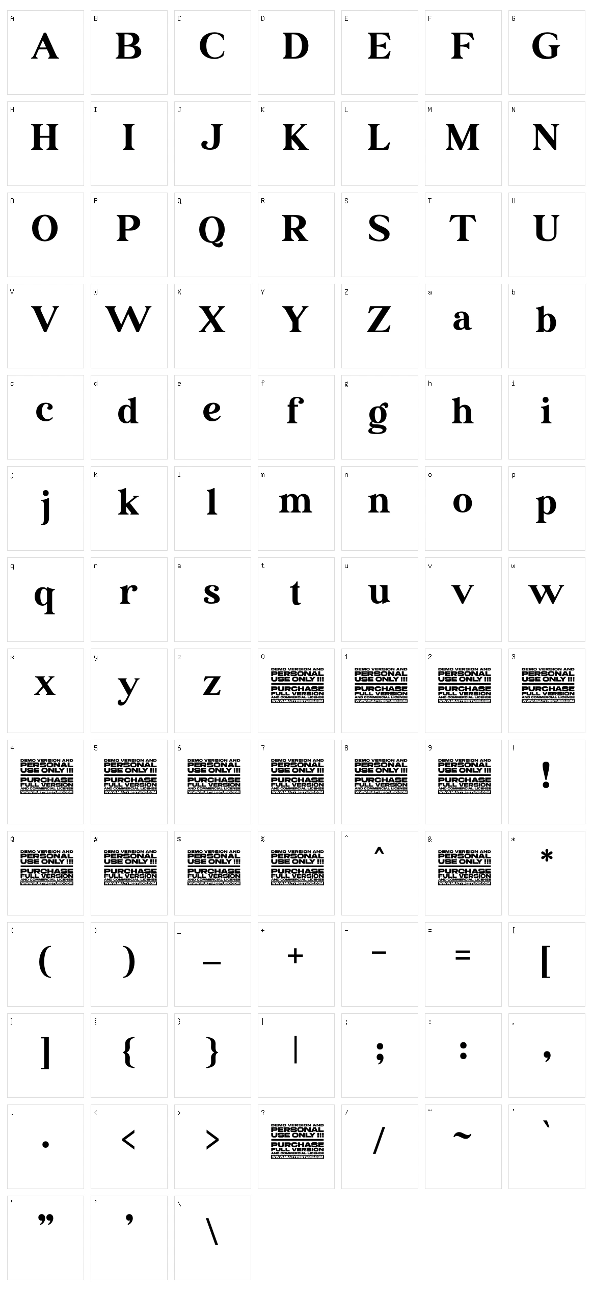 Ransta Character Set