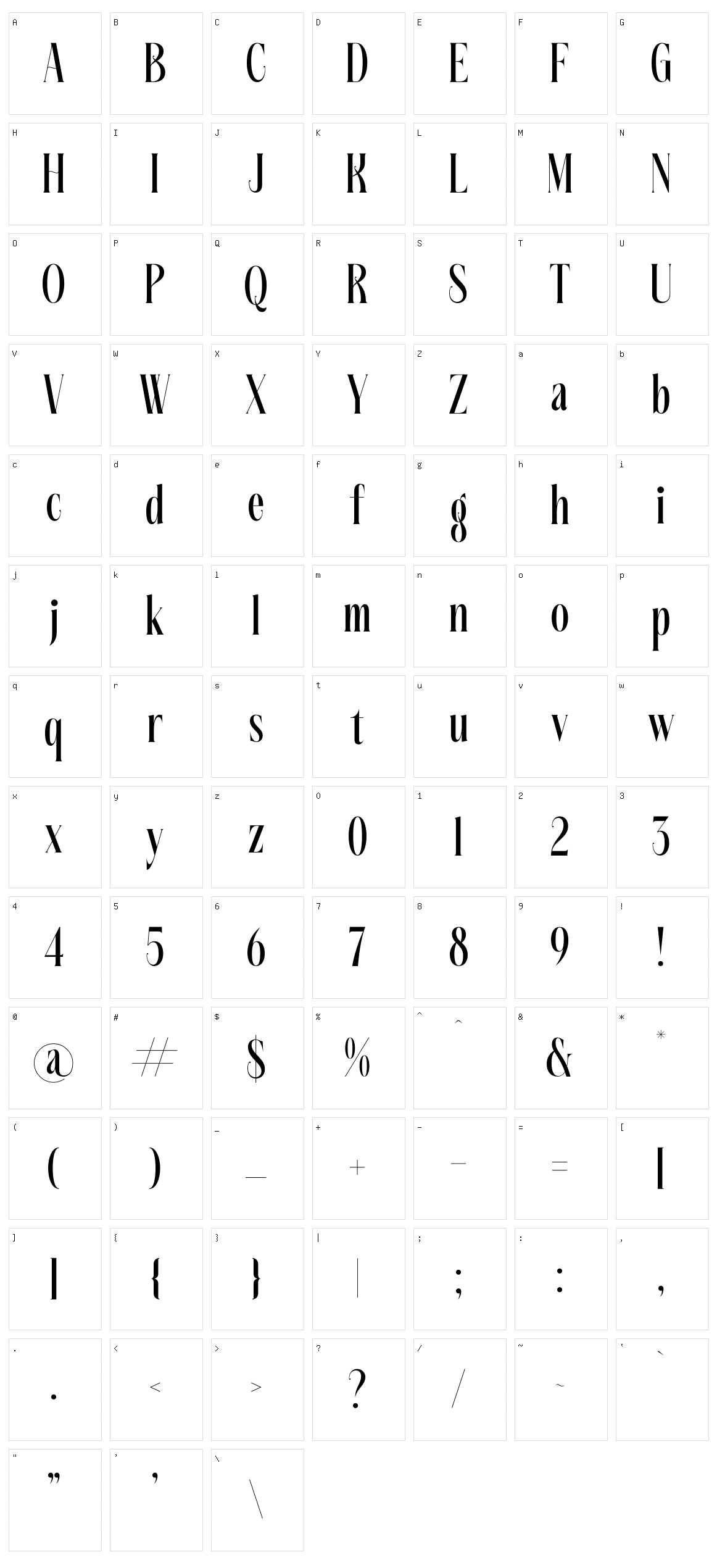 Rasfferd Character Set