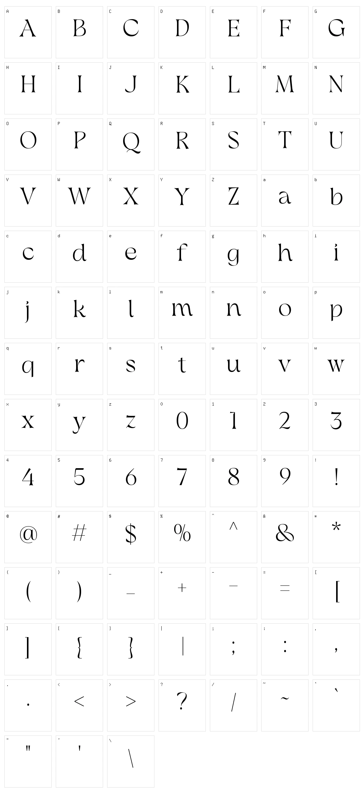 Rastaglion Character Set