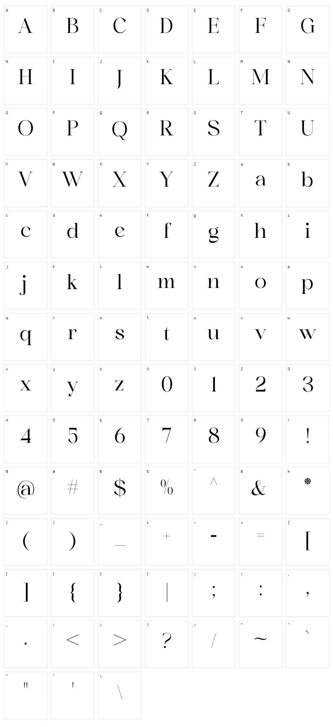 Reailge Character Set