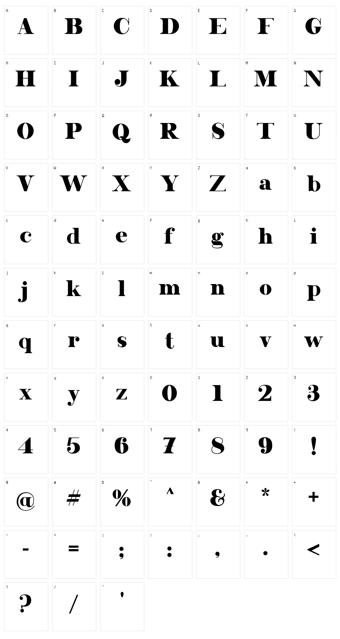 Rechdoor Character Set