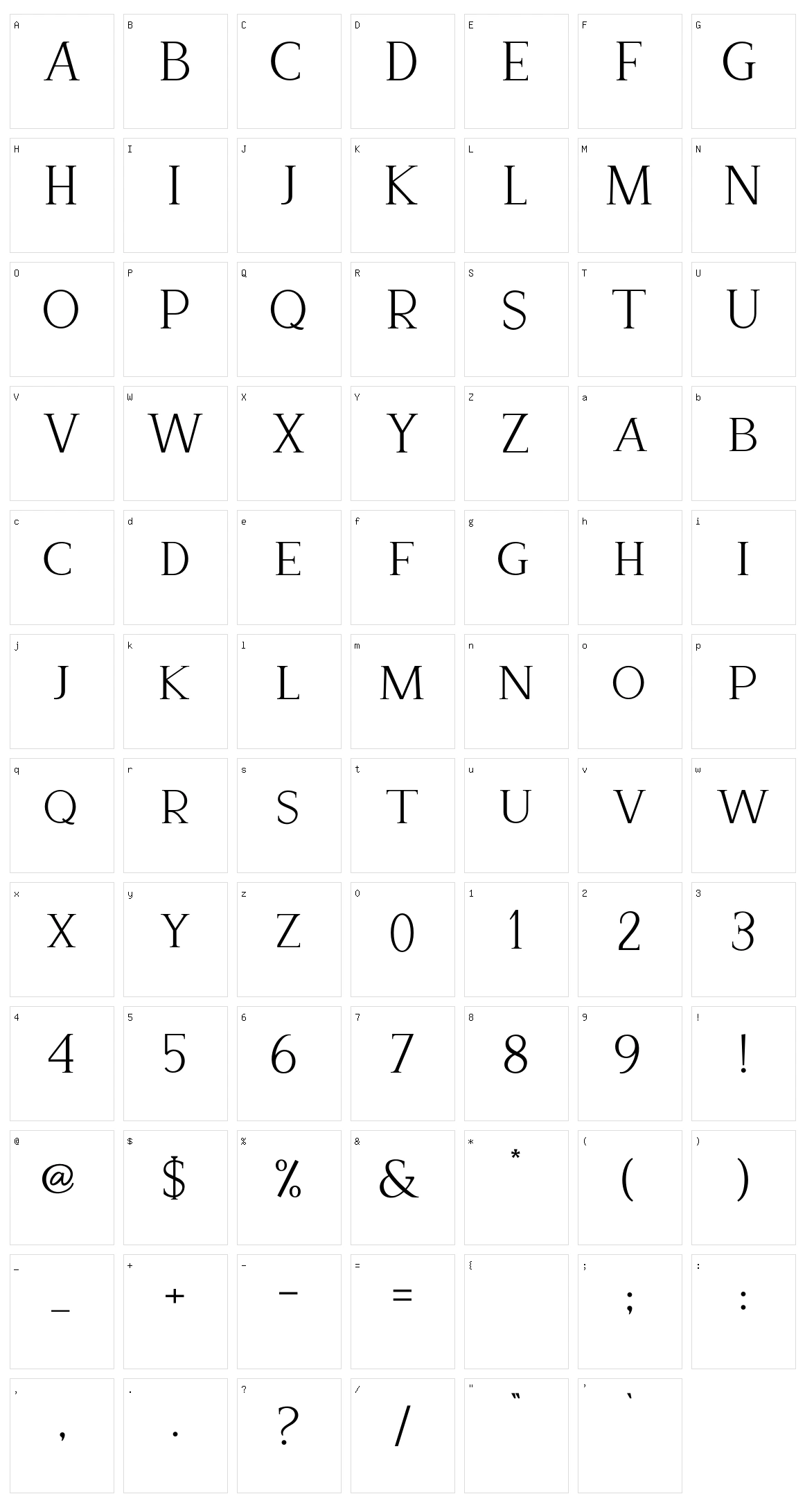 Recoba Character Set