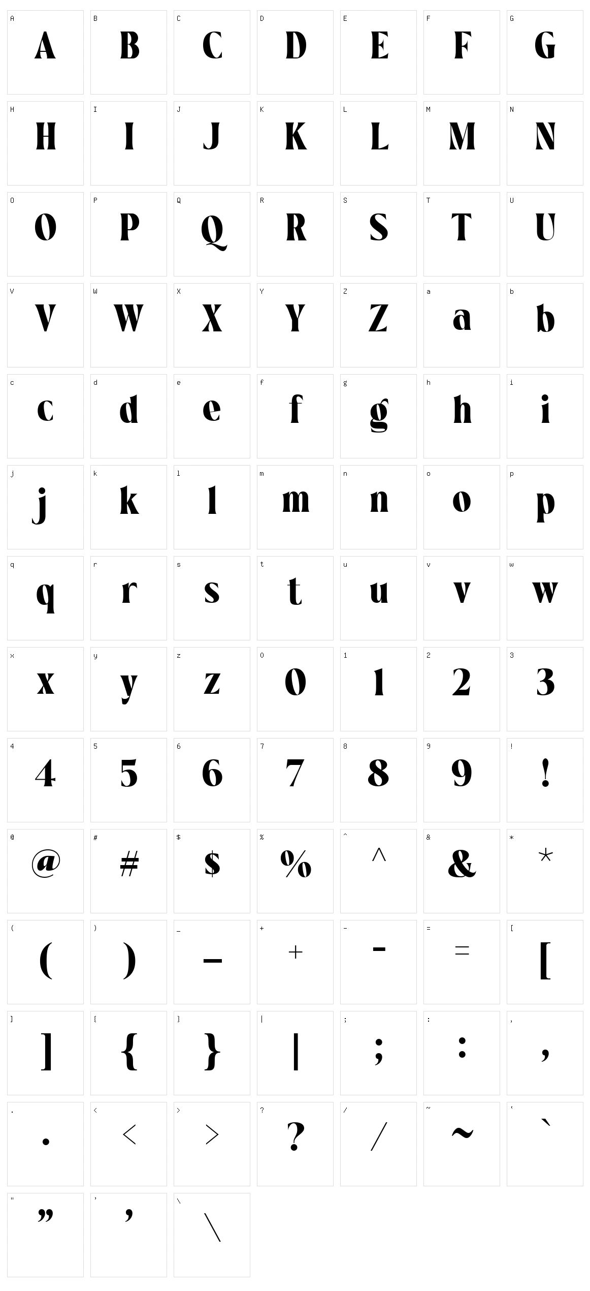 Regint Character Set