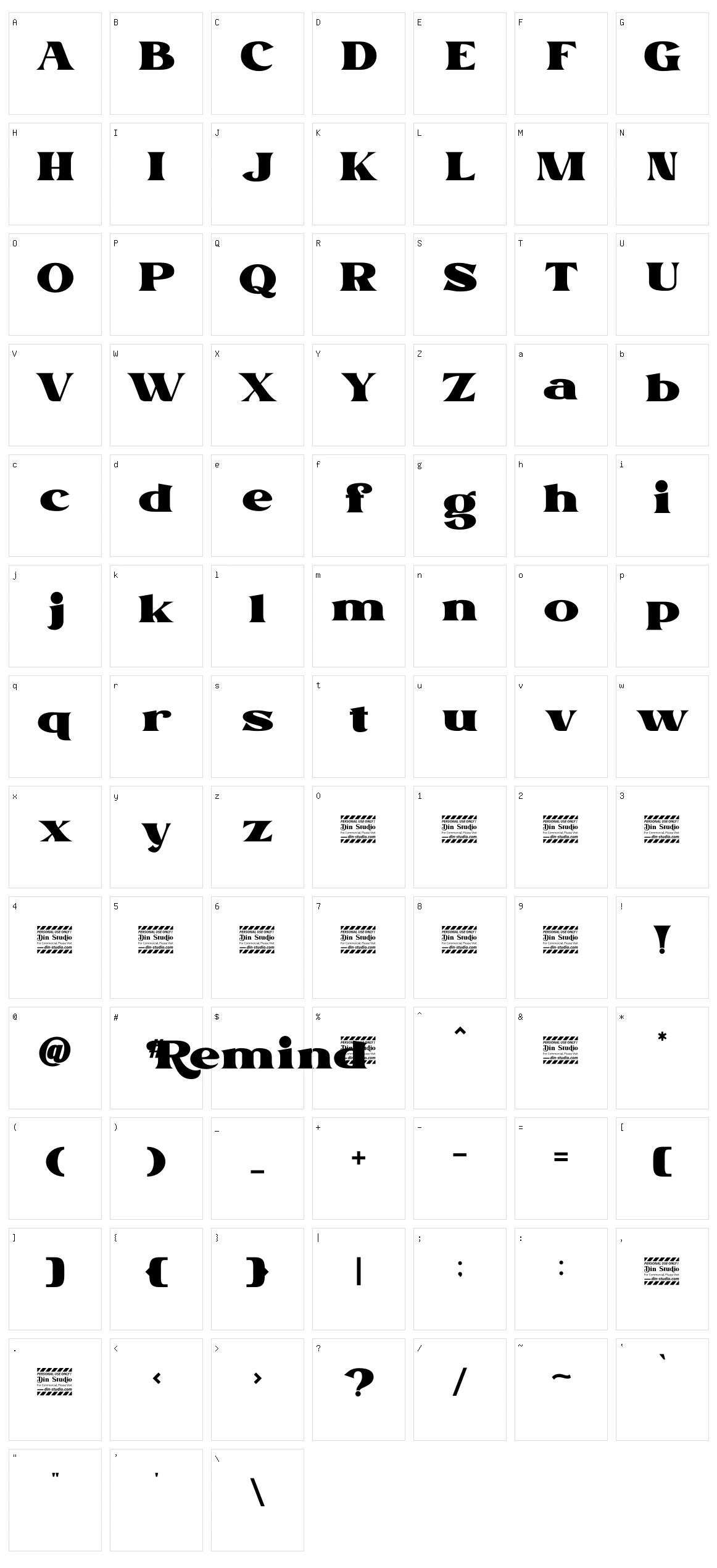 Remind Character Set