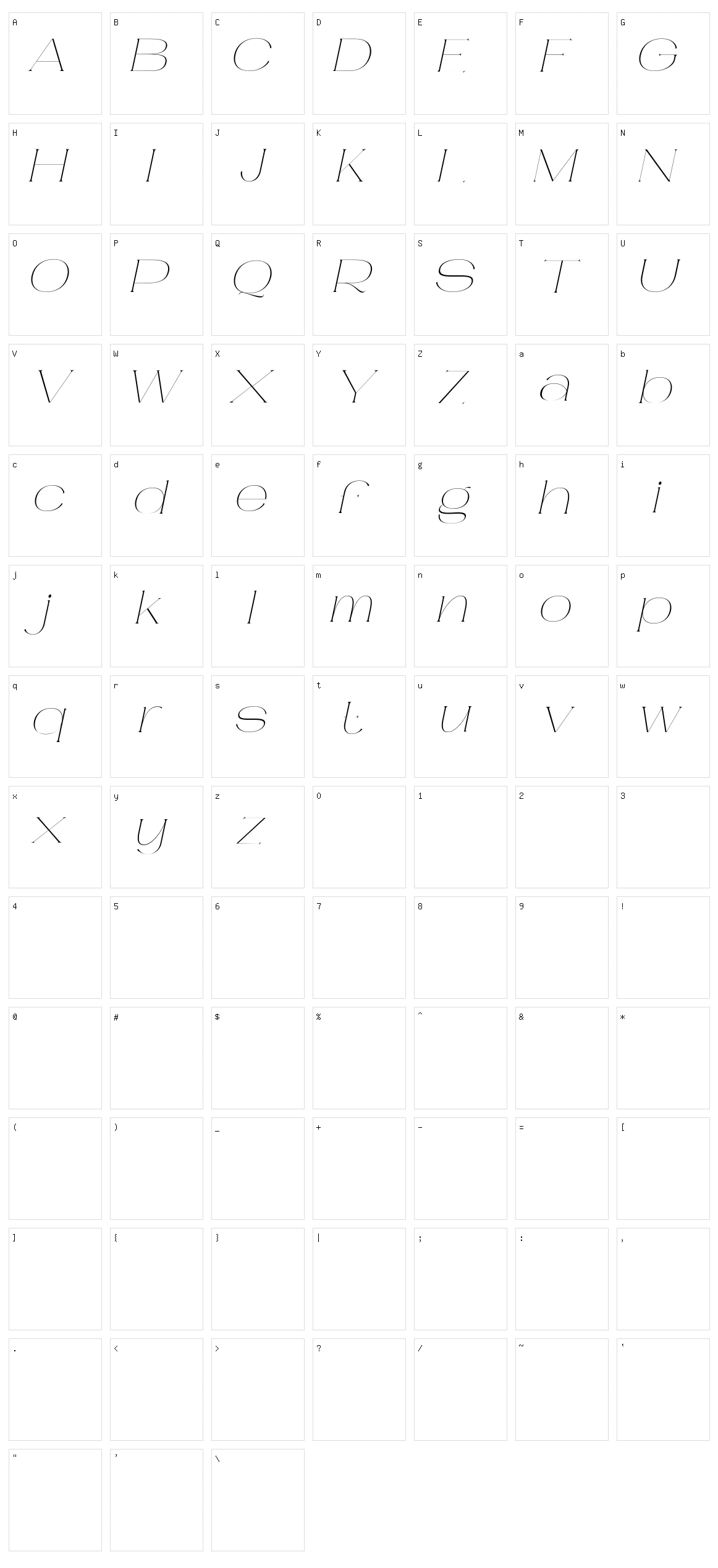 Rengard Character Set