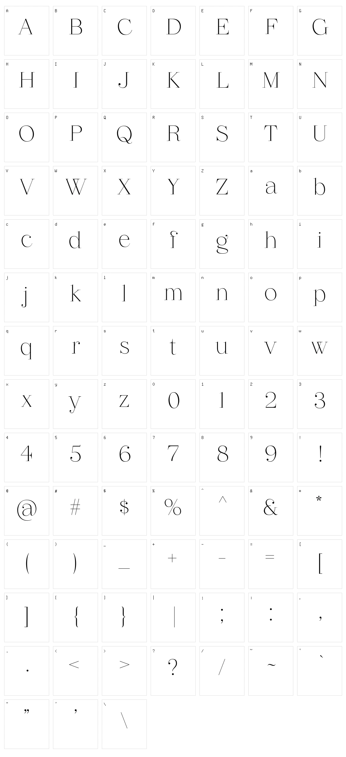Revaux Character Set
