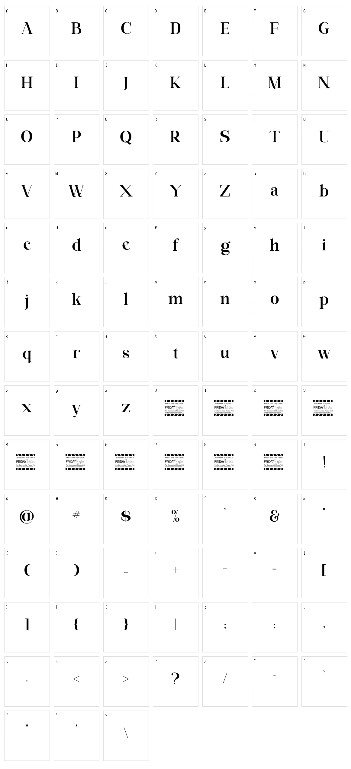 Ring Netlike Character Set