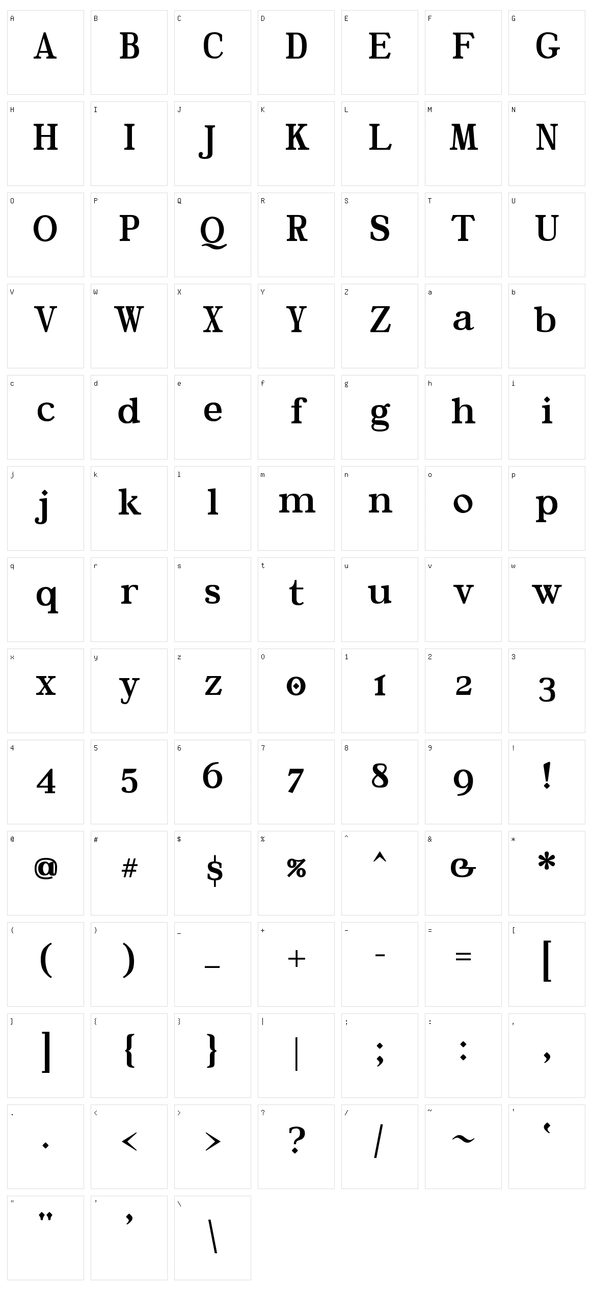 River Avenue Character Set