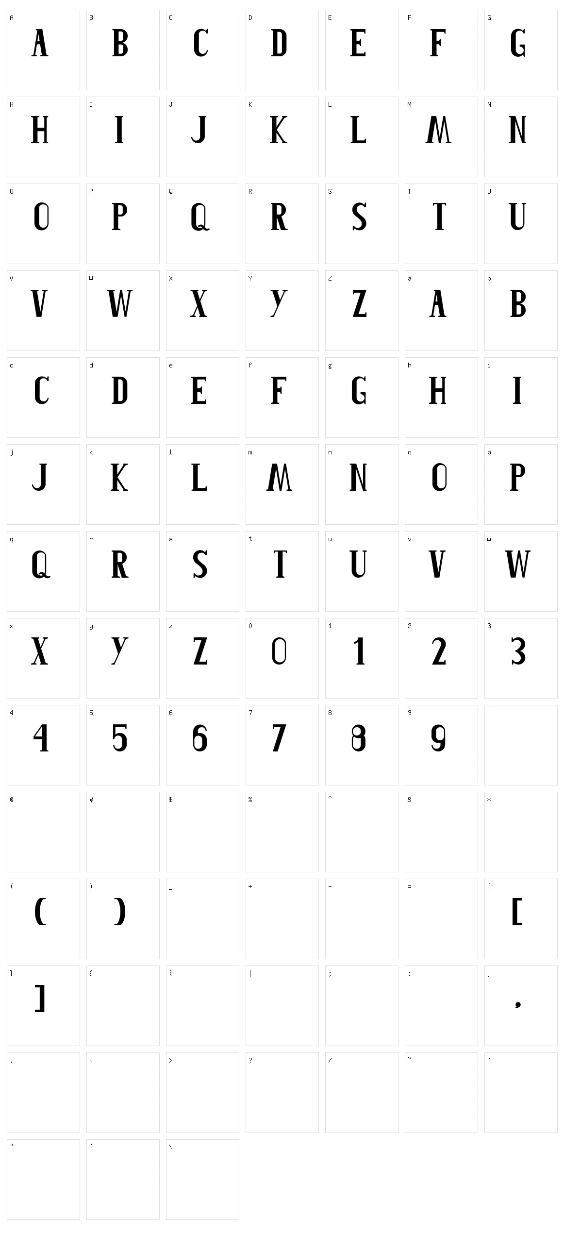 Roblefont Character Set