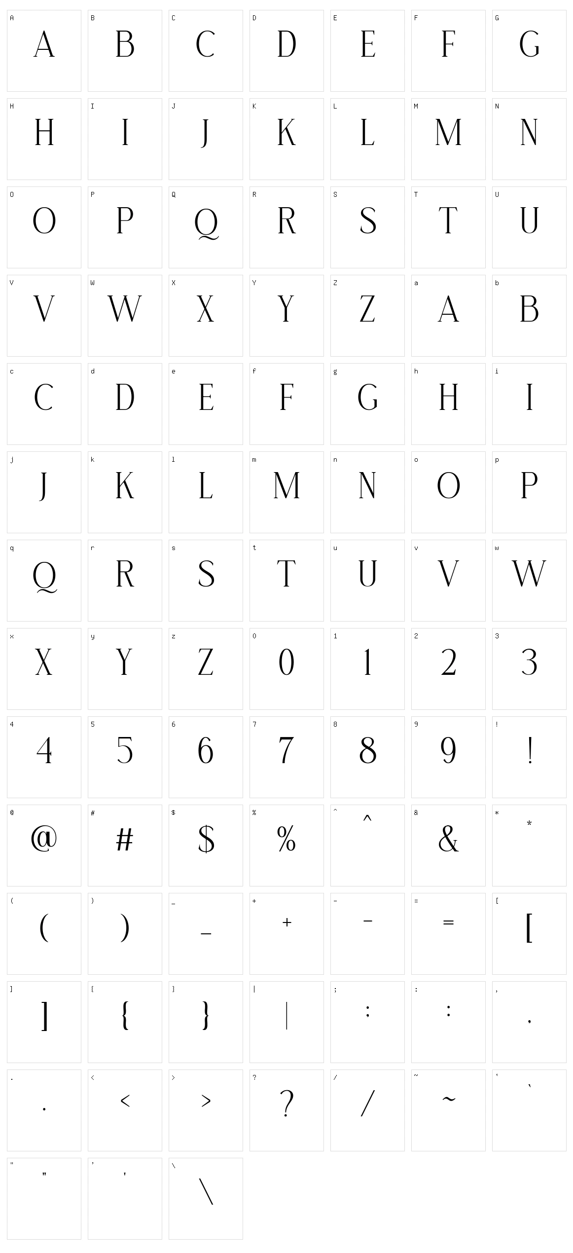 Rochestra Character Set