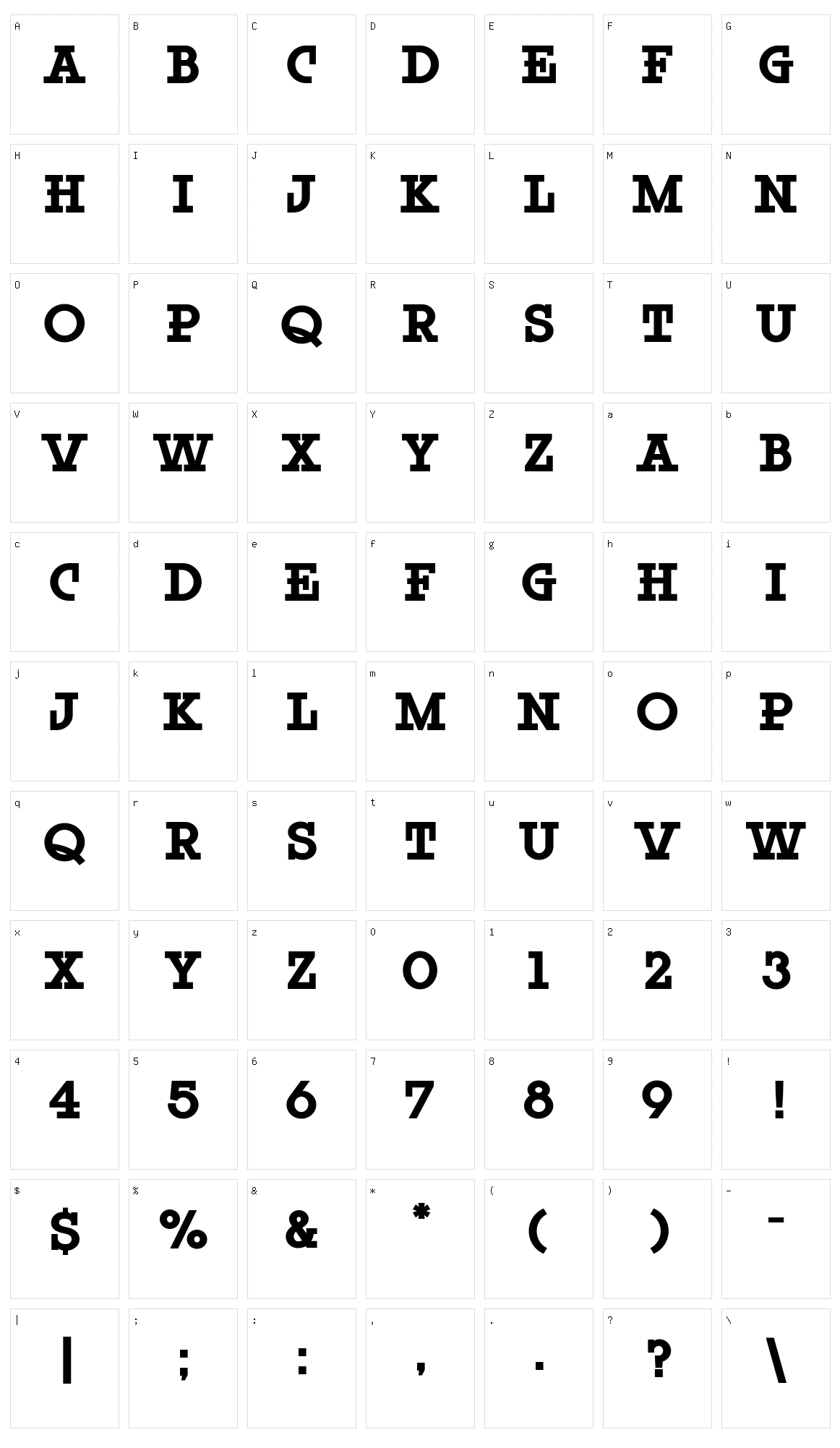 Rock Titling Character Set